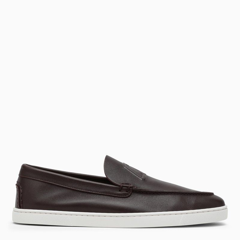 image of Christian Louboutin Brown Leather Varsiboat Boat Shoe, Men's (Size 8)