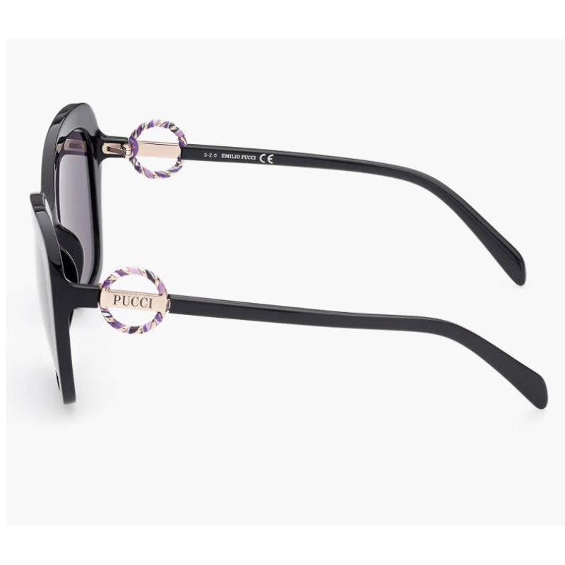 Emilio Pucci 58mm Butterfly Sunglasses Emilio Pucci Shiny Black Smoke Size ONE SIZE - 4 Thumbnail