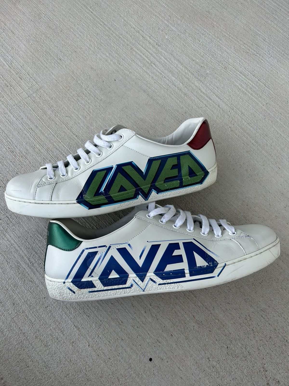 Gucci GUCCI Ace ‘Loved’ Leather Sneakers Size US 10 / EU 43 - 4 Thumbnail