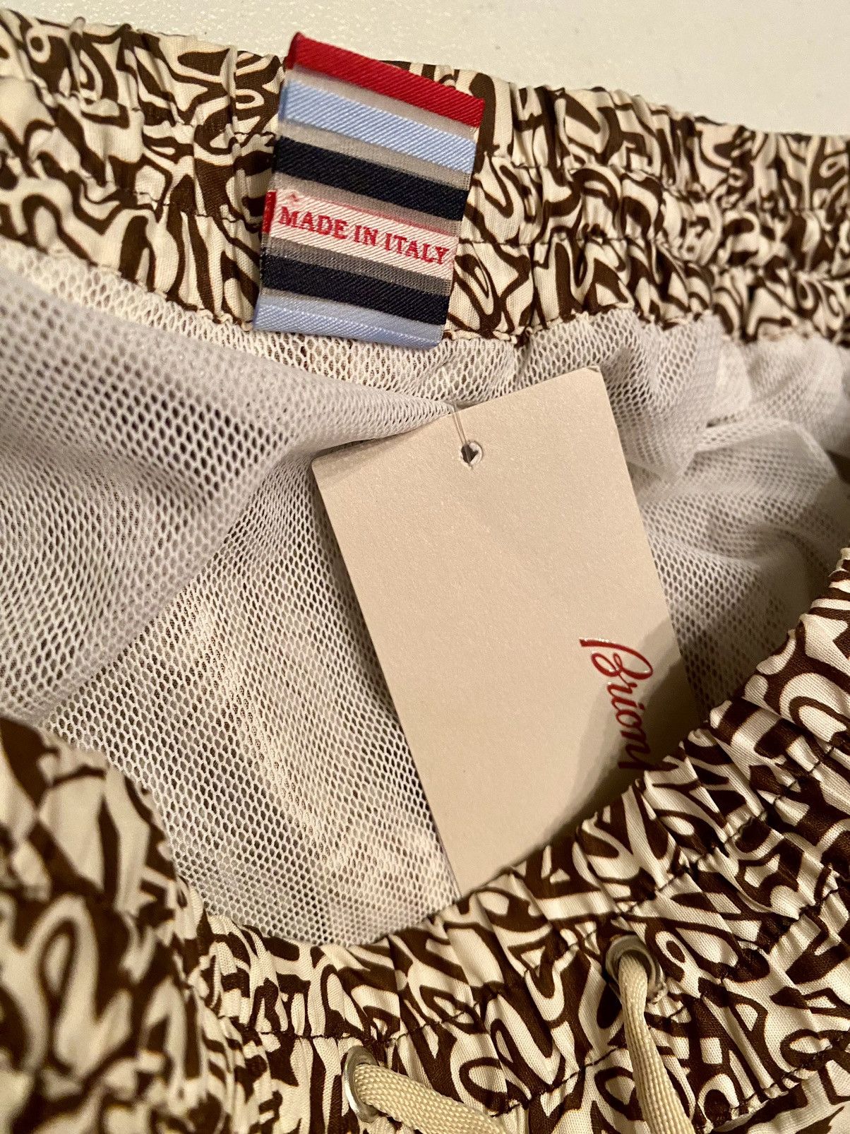 Brioni Brioni 🇮🇹 Oxblood Logo Script SeaMaster Resort Swim Trunk NWT Size US 34 / EU 50 - 6 Thumbnail
