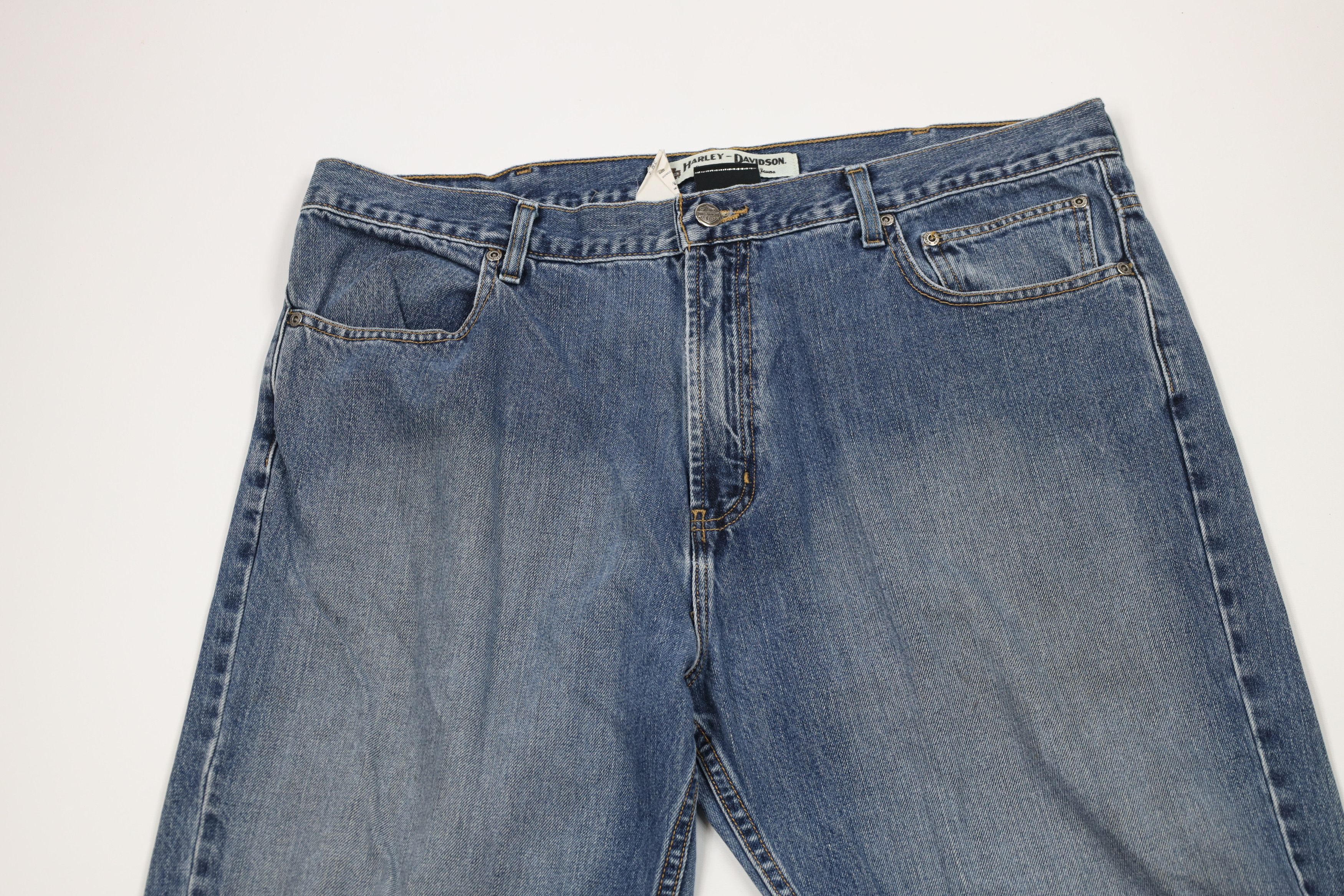 Harley Davidson × Vintage Vintage Harley Davidson Fit Wide Leg Denim Jeans Blue Size US 40 / EU 56 - 2 Thumbnail