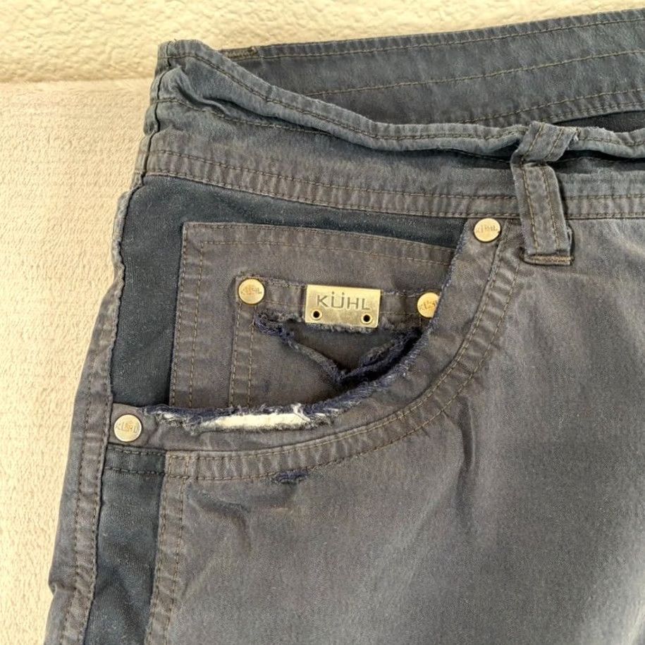 Vintage Kuhl Radikl Pants Men 38x34 Gray Stretch Canvas Cargo 5-Pocket Zipper Crew Comfort Regular Straight Pockets Logo Machine Washable Clothing Size US 38 / EU 54 - 2 Thumbnail