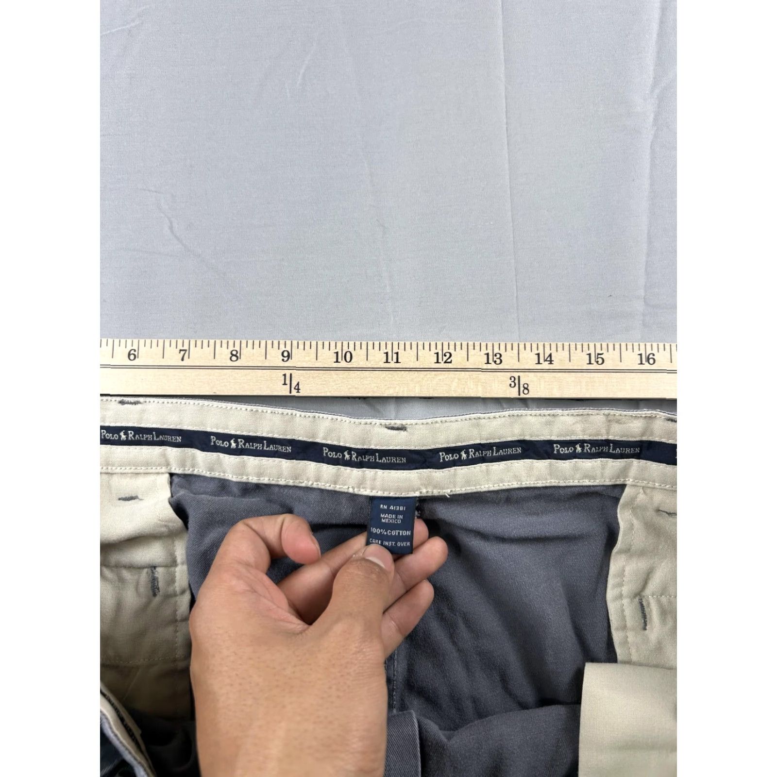 Polo Ralph Lauren Polo Ralph Lauren Andrew Pants Mens 41X28 Gray Pleated Chino Cotton Relaxed Fit Size US L / EU 52-54 / 3 - 3 Thumbnail