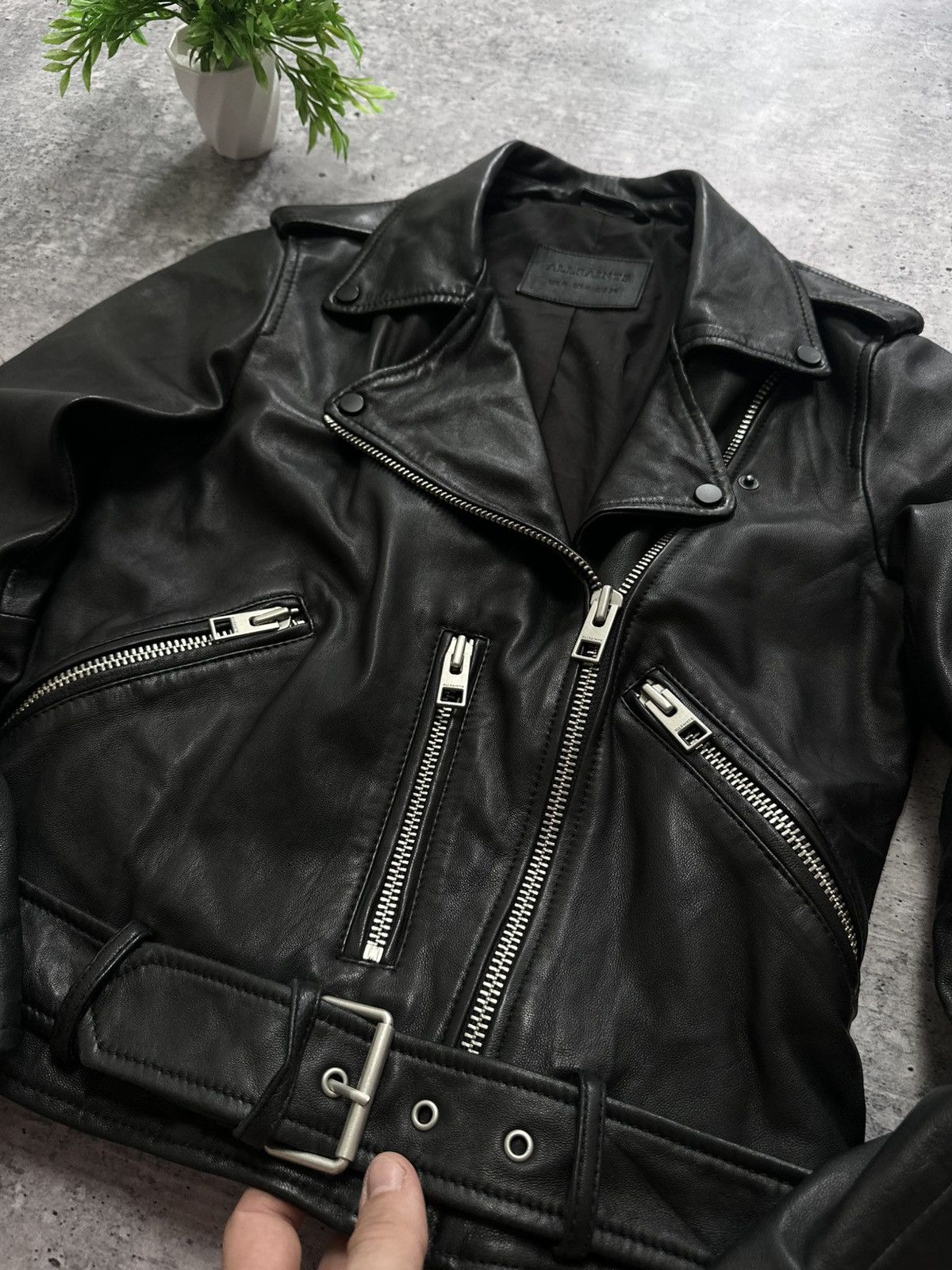 Allsaints Allsaints Balfern Biker Lux Y2K Leather Zip Jacket Size S / US 4 / IT 40 - 7 Thumbnail