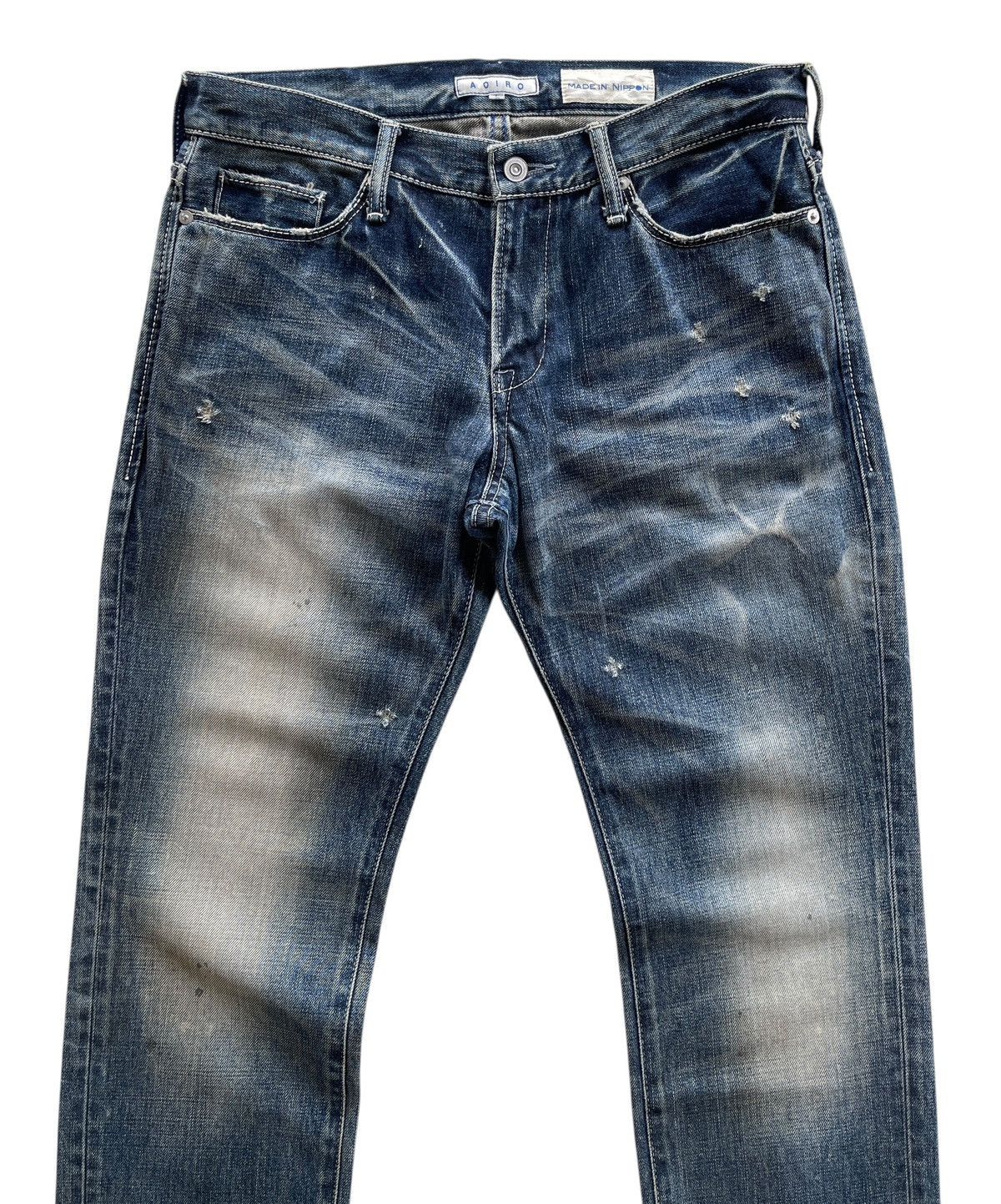 Japanese Brand AOIRO Japan Distressed Denim Size US 33 - 3 Thumbnail