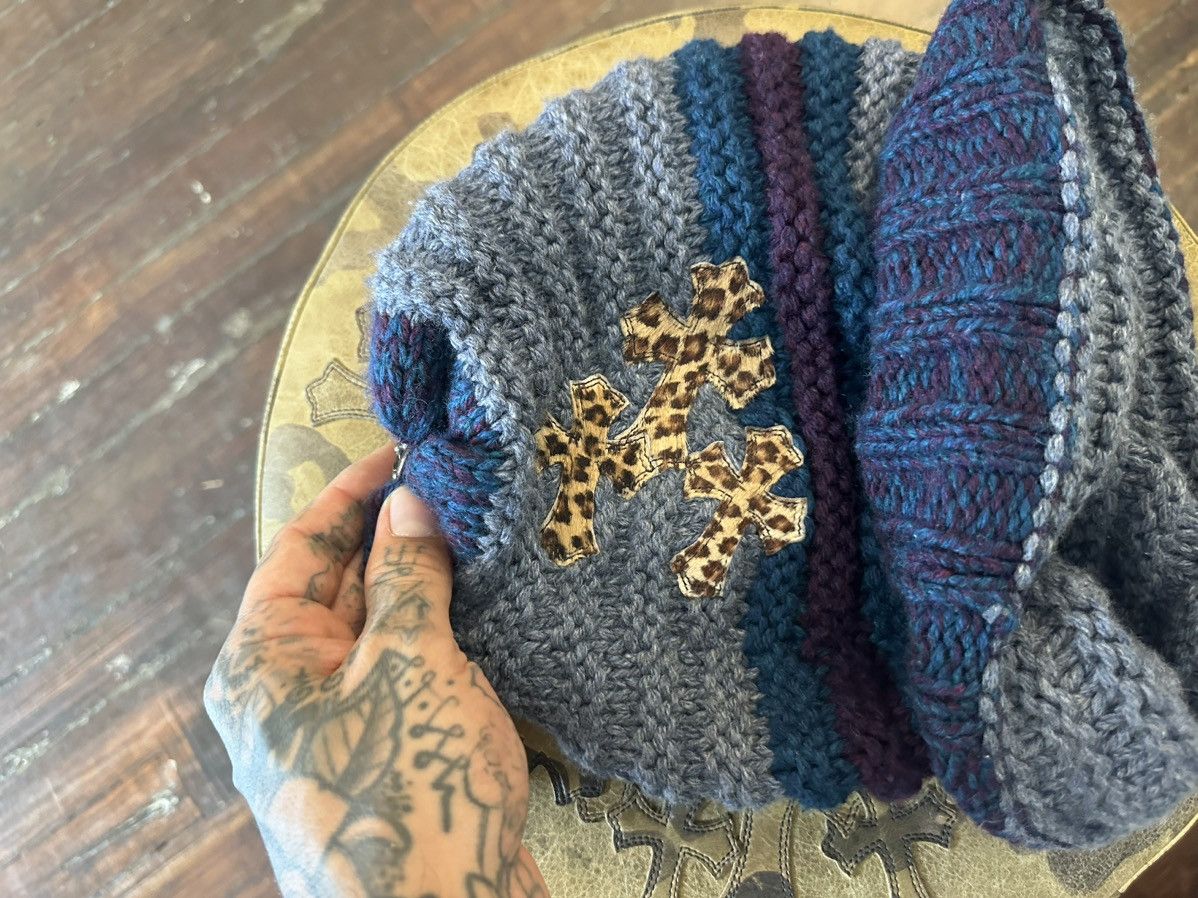 Chrome Hearts Chrome Hearts CASHMERE Leopard Cheetah Cross Patch Beanie Size ONE SIZE - 2 Thumbnail