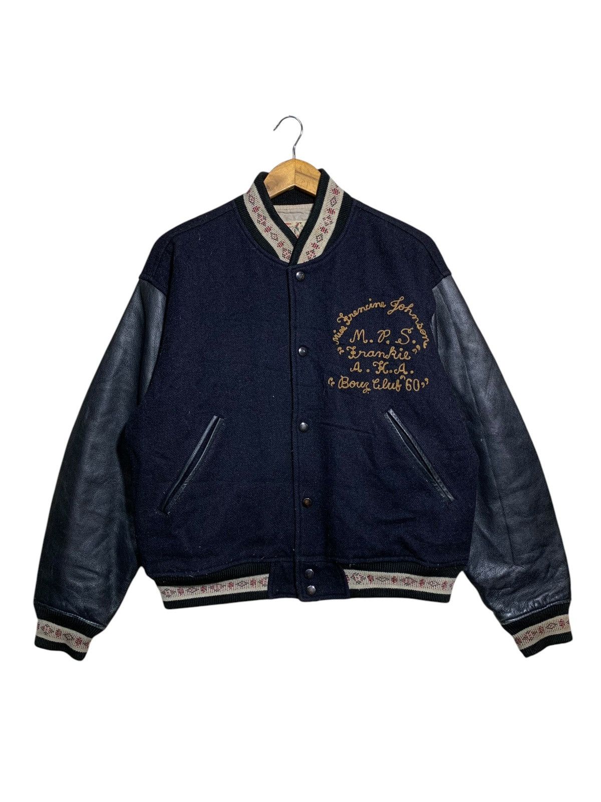 Vintage 🔥M.P.S WOOL/LEATHER VARSITY JACKETS Size US L / EU 52-54 / 3 - 5 Thumbnail
