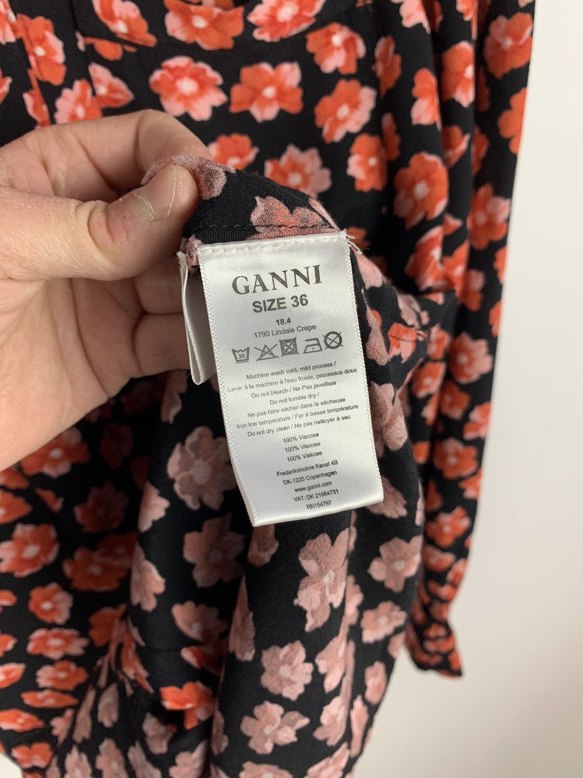 Ganni Ganni Floral Blouse Top Shirt Buttons-Up Ladies Size 36 Red Size XS / US 0-2 / IT 36-38 - 7 Thumbnail