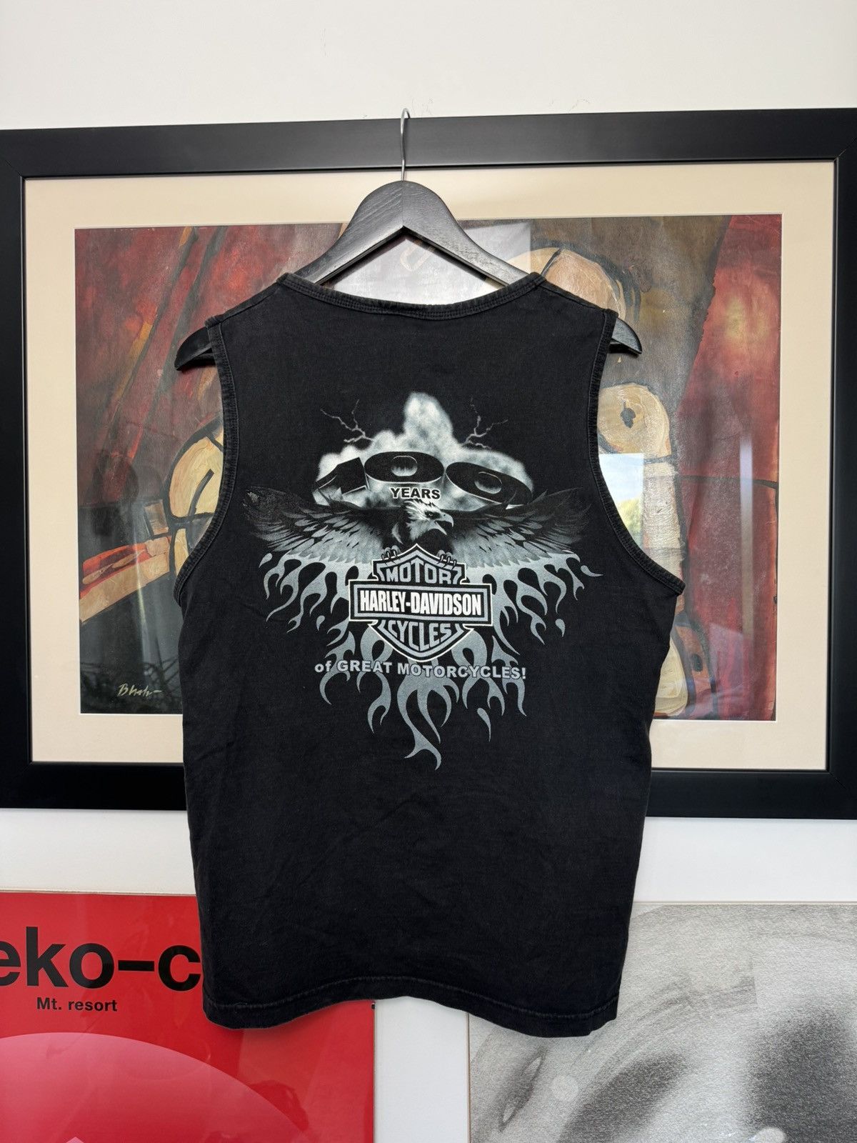 Vintage Harley Davidson Vintage Motor Cycles 100 Tour Flame Tank Top Size US L / EU 52-54 / 3 - 3 Thumbnail