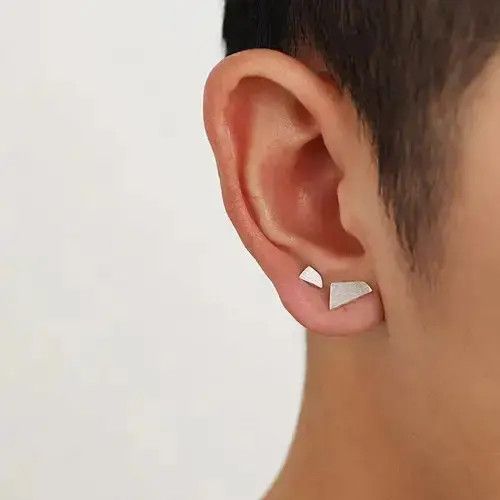 Other 🔥925 Silver retro irregular geometric ear studs Size ONE SIZE - 1 Thumbnail