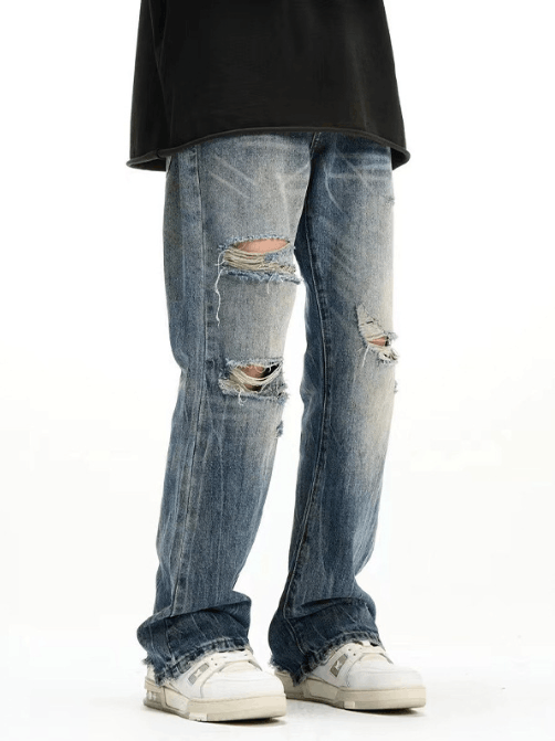 Japanese Brand × Jean Men's American distressed washed casual ripped jeans Size US 32 / EU 48 - 3 Thumbnail