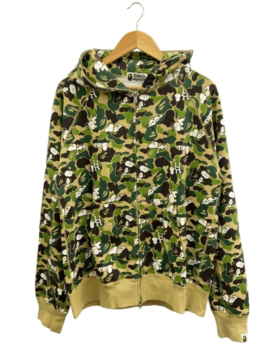 Bape Bape 1st Green Camo Snoopy Full Zip Hoodie Size US XL / EU 56 / 4 - 1 Thumbnail