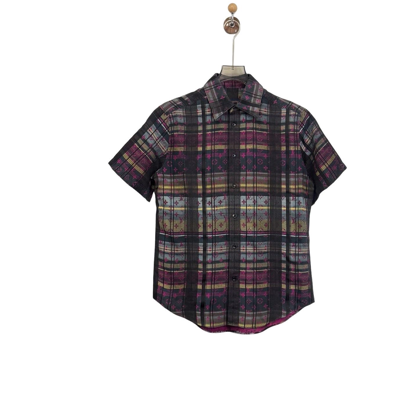 Louis Vuitton Louis Vuitton Neon Monogram Plaid Shirt M Size US M / EU 48-50 / 2 - 1 Thumbnail