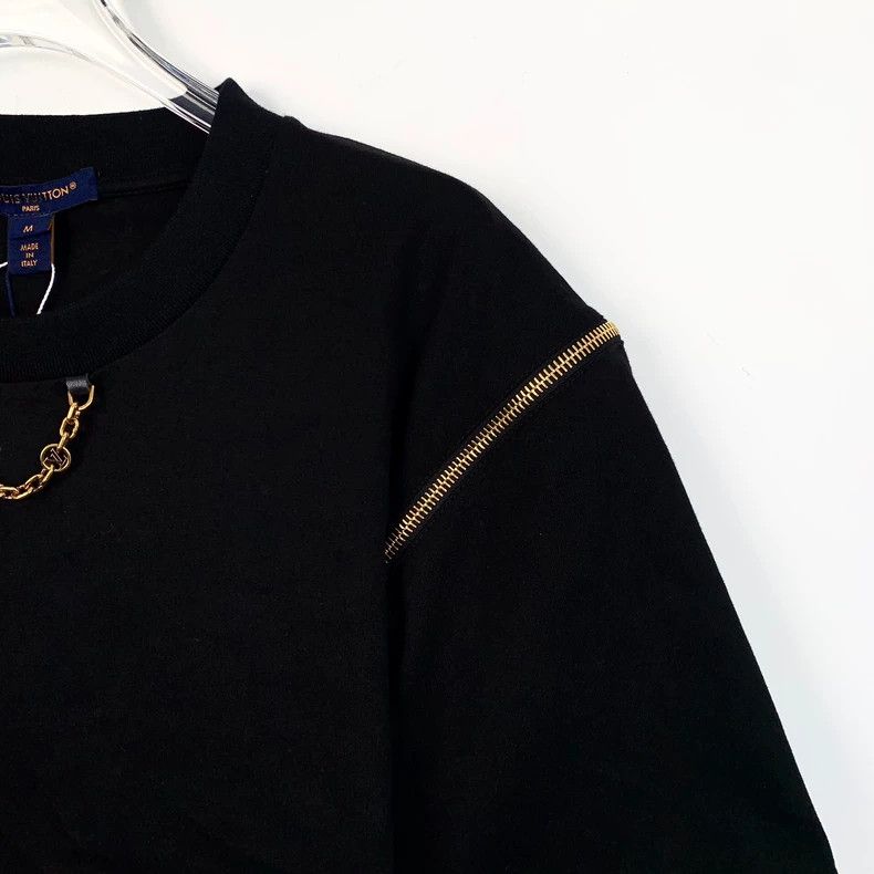 Louis Vuitton Louis Vuitton 23 black presbyopic zip paneled crew neck sh Size M / US 6-8 / IT 42-44 - 3 Thumbnail