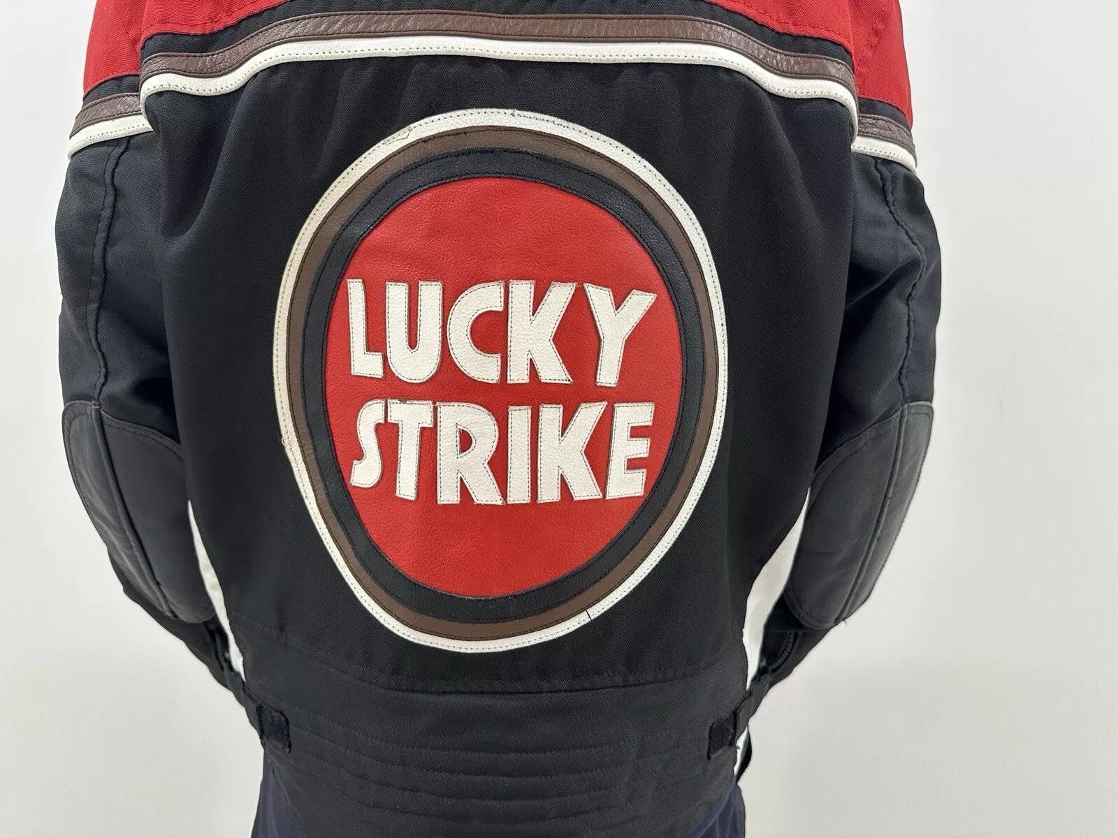 Vintage Vintage 2000s Y2K Lucky Strike Racing Moto Leather Jacket Size US L / EU 52-54 / 3 - 10 Thumbnail