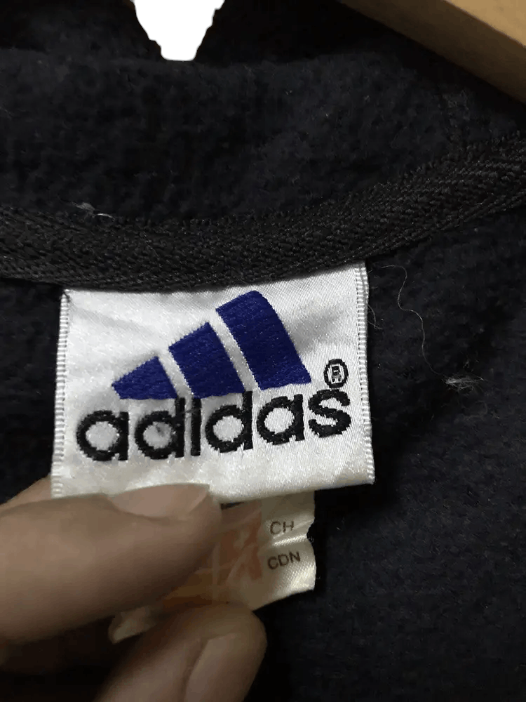 Adidas Vintage 90's Adidas 3 Stripes Fleece Hoodies Size US L / EU 52-54 / 3 - 7 Thumbnail