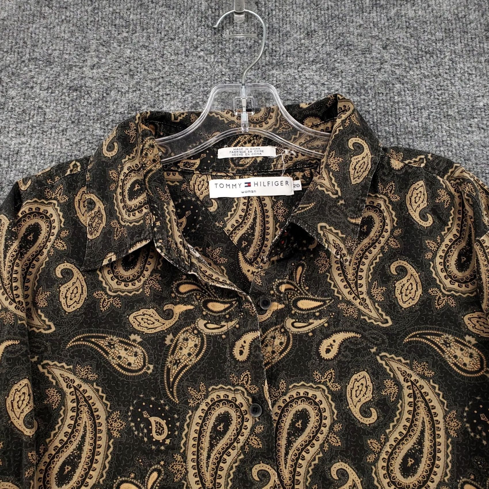 Tommy Hilfiger Tommy Hilfiger Shirt Womens Plus 20 Black Paisley Tunic Button-Up Long Sleeves Size 3XL / US 20-22 - 5 Thumbnail