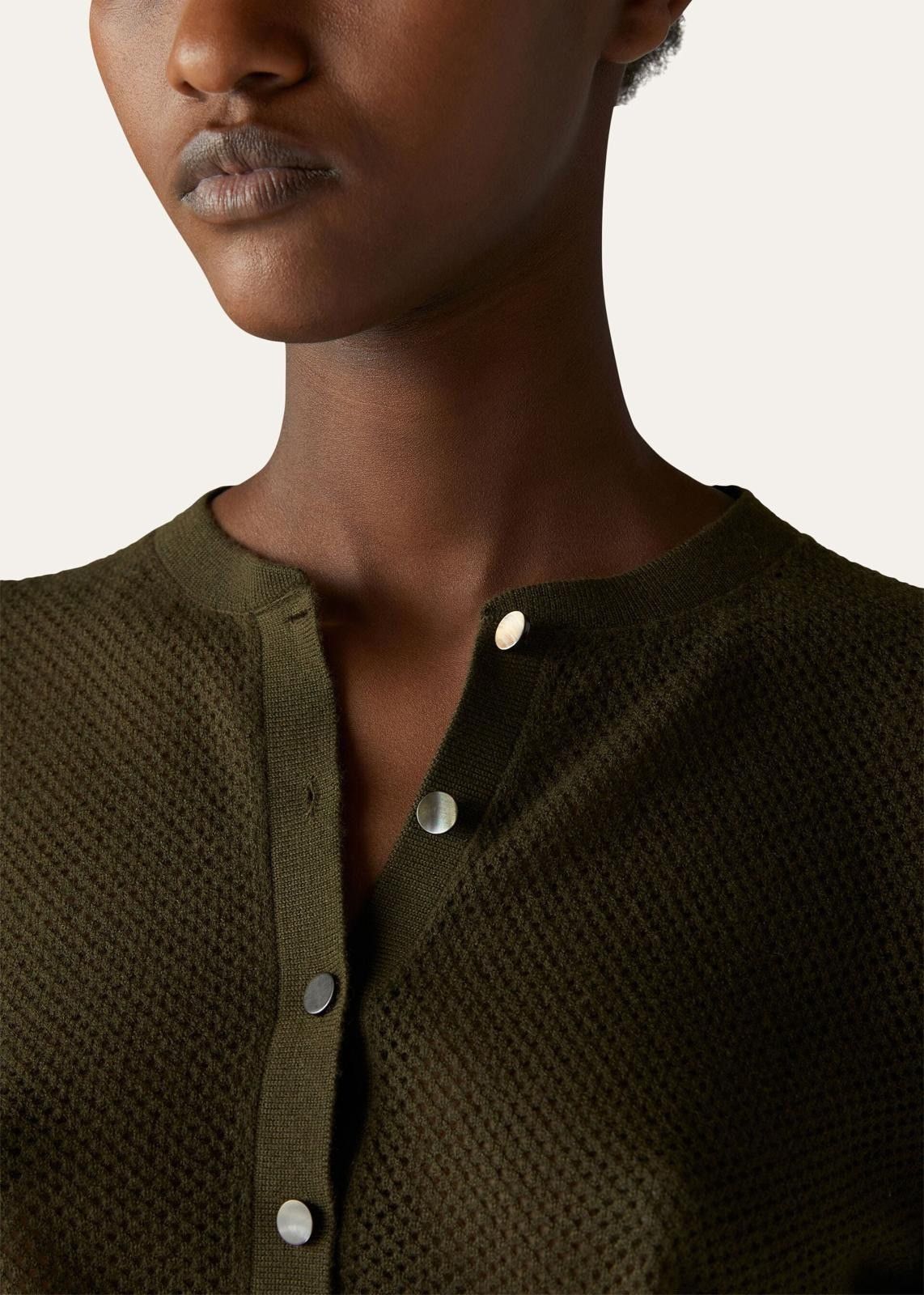 Loro Piana o1srvl11e0824 Port Douglas Henley Sweater in Olive Green Size L / US 10 / IT 46 - 5 Thumbnail