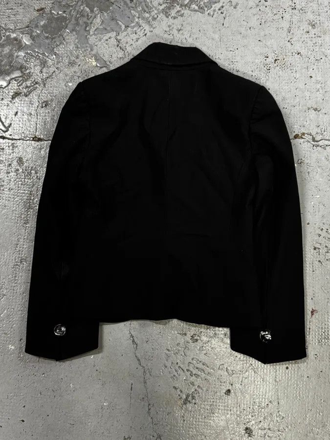 Emporio Armani SS2006 Emporio Armani Black Ruched Wool Blazer Jacket Size S / US 4 / IT 40 - 4 Thumbnail