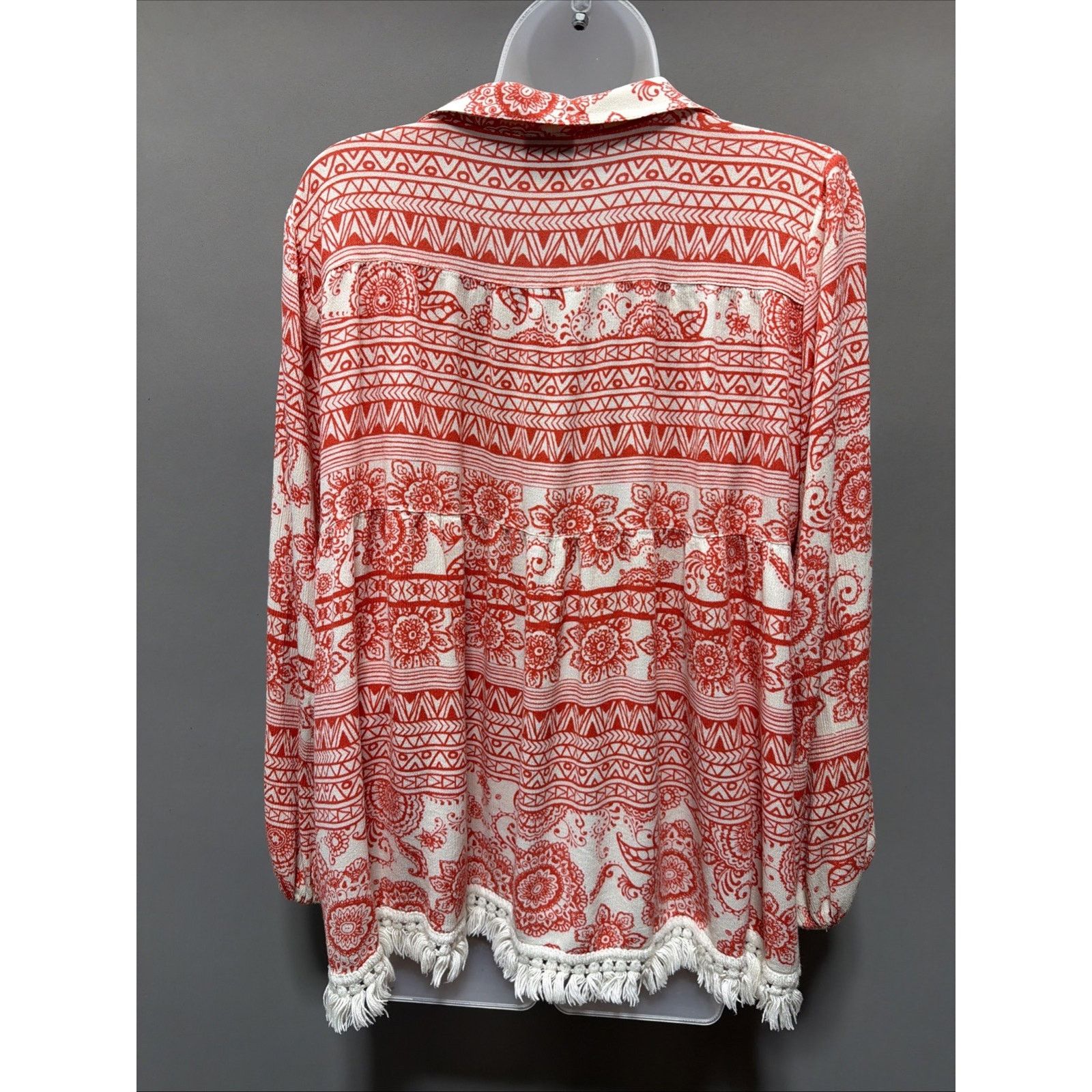 Other Ivy Jane Women’s Fringe Hem Floral Tunic Top Size M Made USA Size M / US 6-8 / IT 42-44 - 2 Thumbnail