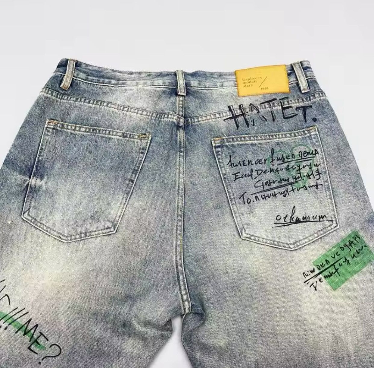 Denime × Japanese Brand American Retro Street Style Printed Straight Leg Jeans Size US 30 / EU 46 - 9 Thumbnail