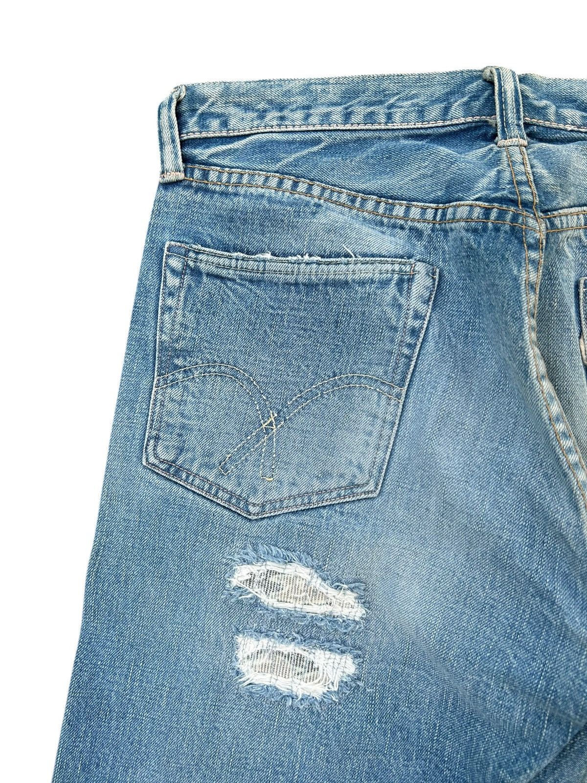 Kapital Thrashed Vintage Full Count Selvedge Repair Denim Jeans Size US 30 / EU 46 - 11 Thumbnail