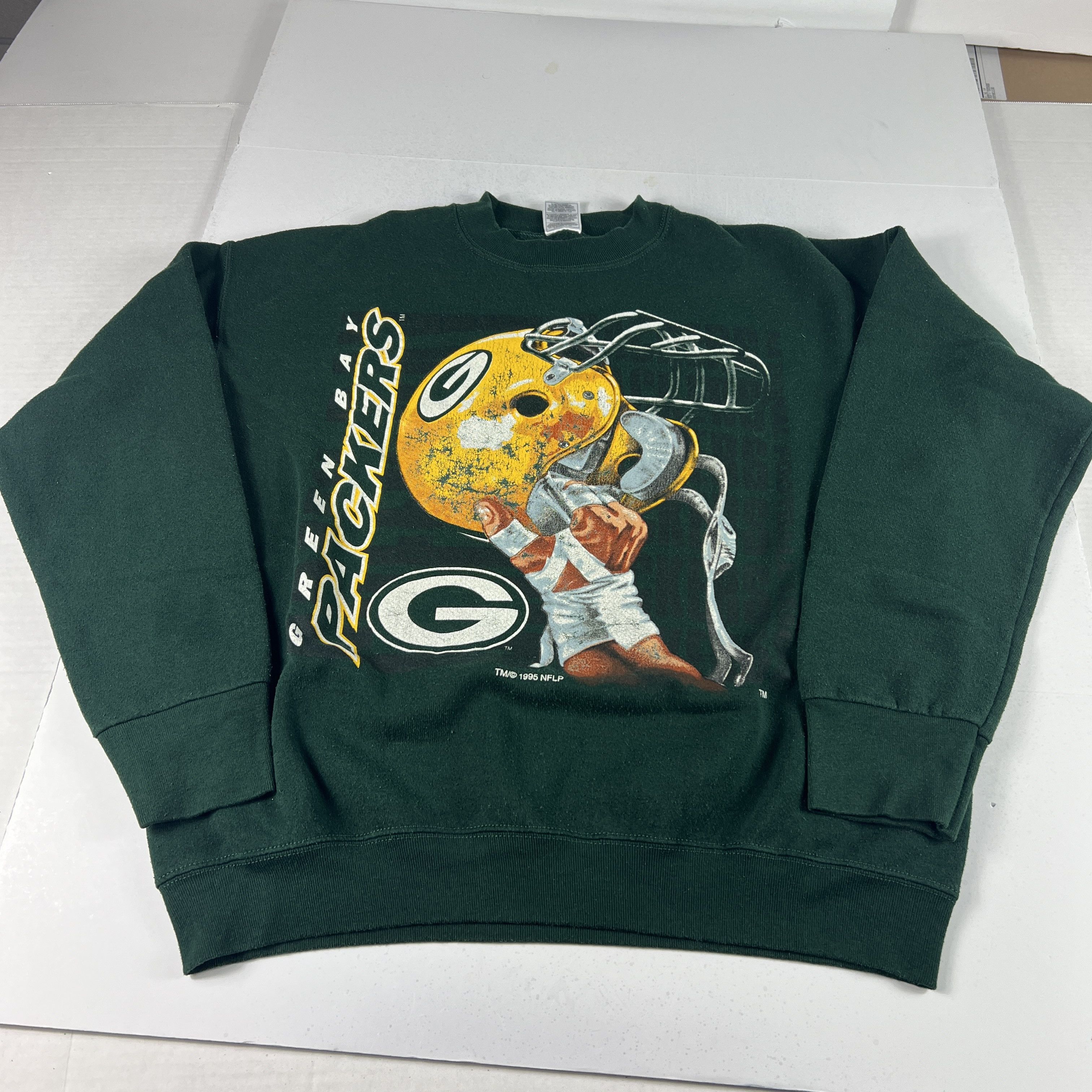 Fruit Of The Loom × NFL × Vintage VTG 90s Green Bay Packers Sweatshirt Green Helmet Crewneck Size US M / EU 48-50 / 2 - 1 Thumbnail