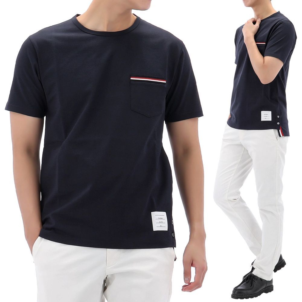 Thom Browne Lucky Chance Striped Pocket T-Shirt Size US M / EU 48-50 / 2 - 1 Thumbnail