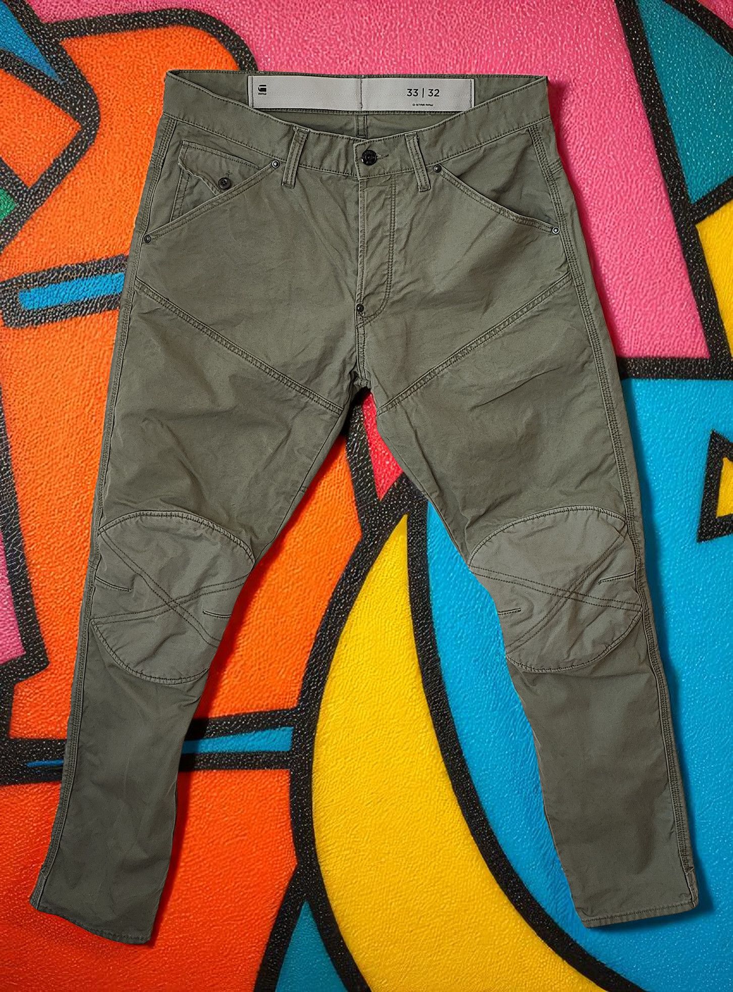 G-Star G Star Raw Khaki Biker Pants Slim Japan Style Size US 33 - 1 Thumbnail