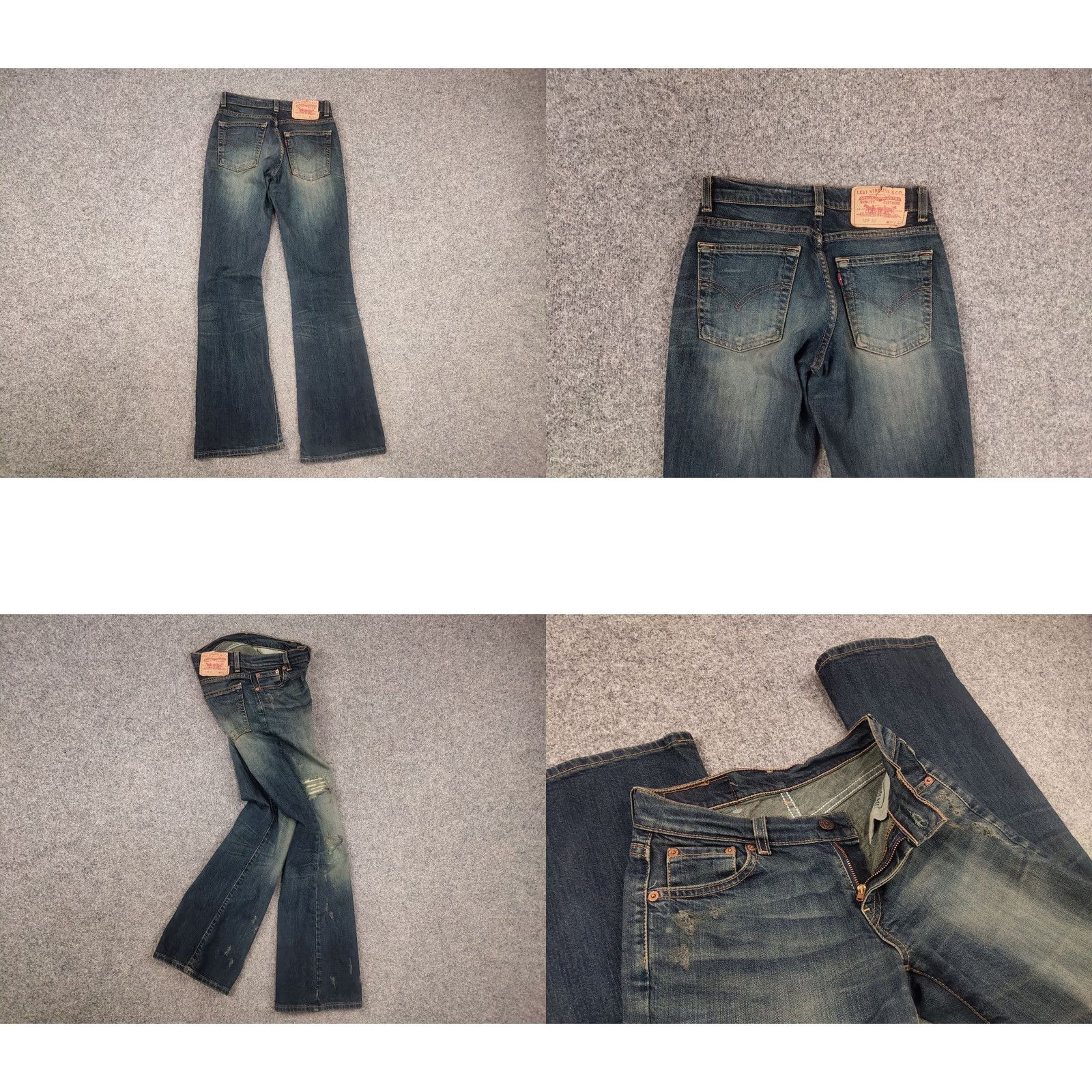 Levi's VINTAGE Levi's 529 Bootcut Jeans Distressed Denim 26 Blue 90s Gothic Grunge Women XS? Size 26" / US 2 / IT 38 - 8 Thumbnail