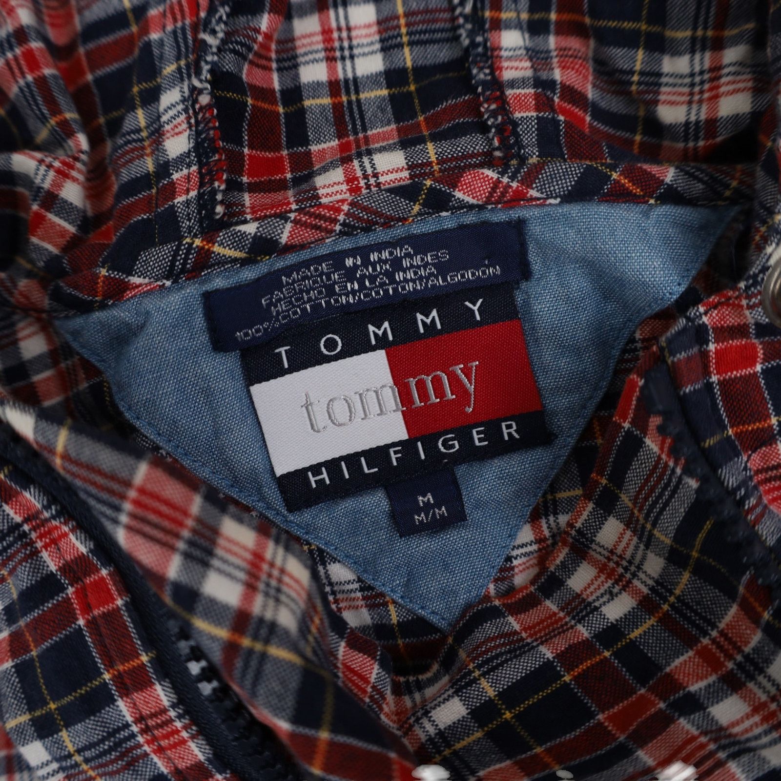 Tommy Hilfiger × Vintage Vintage 90S Tommy Hilfiger Plaid Pullover Hoodie Size US M / EU 48-50 / 2 - 7 Thumbnail