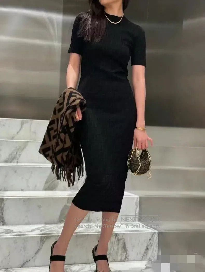 Fendi Fendi Knitted Double F Dress Size XS / US 0-2 / IT 36-38 - 7 Thumbnail