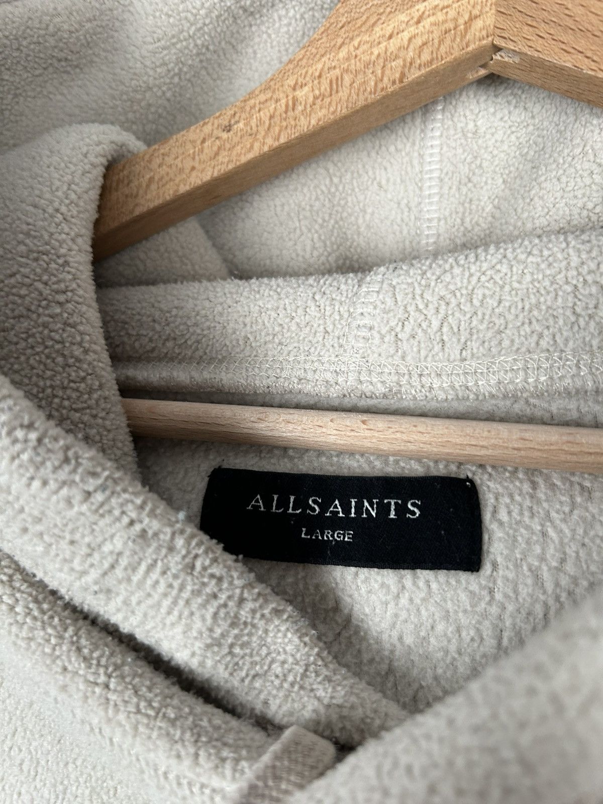 Allsaints Allsaints Fluffy Cream Hoodie Streetwear Designer Hype Size US L / EU 52-54 / 3 - 4 Thumbnail
