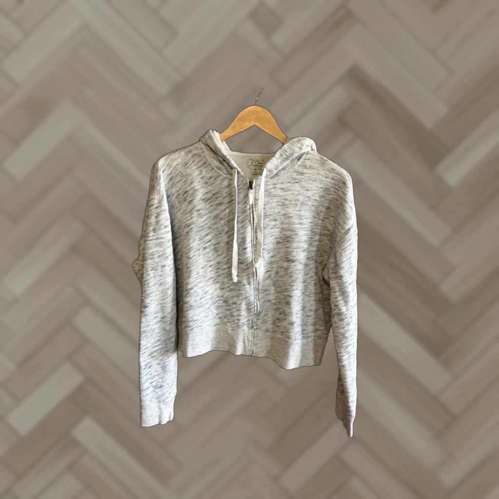 J.Crew J. Crew Womens Gray Knit Full Zip Hooded Sweatshirt Size Medium Size M / US 6-8 / IT 42-44 - 1 Thumbnail