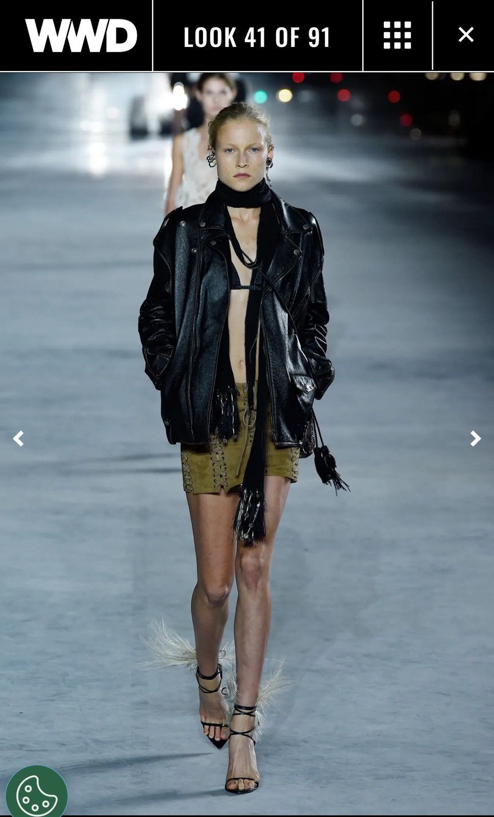 Saint laurent oversize biker runway by Anthony Vaccarello