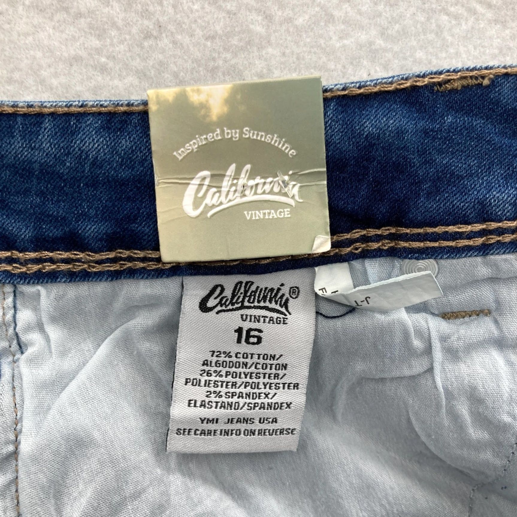 Vintage YMI California Vintage Jeans Womens 16 Blue High Rise Ankle Skinny Stretch Denim - XS? Size 38" / US 16 / IT 52 - 6 Thumbnail