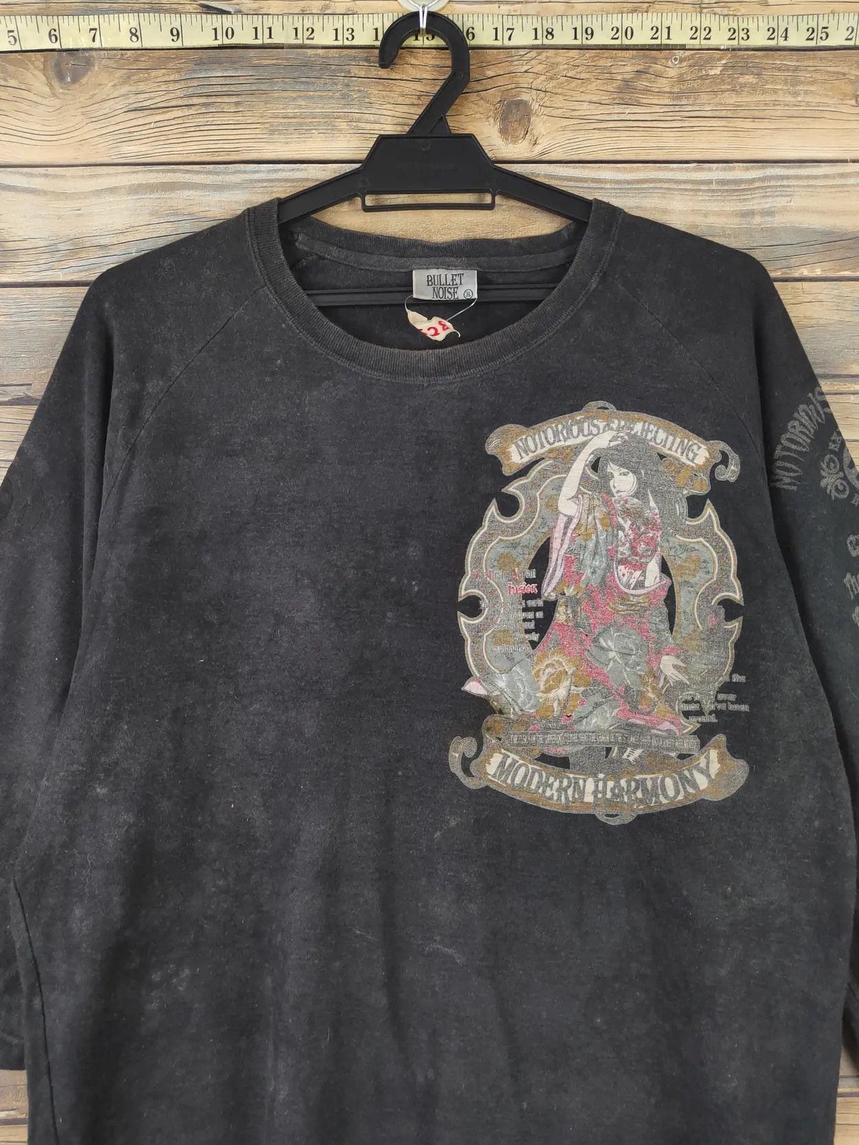 Bullet Noise DL Bullet Noise Black Faded Long Sleeve T-shirts #628 Size US XL / EU 56 / 4 - 9 Thumbnail