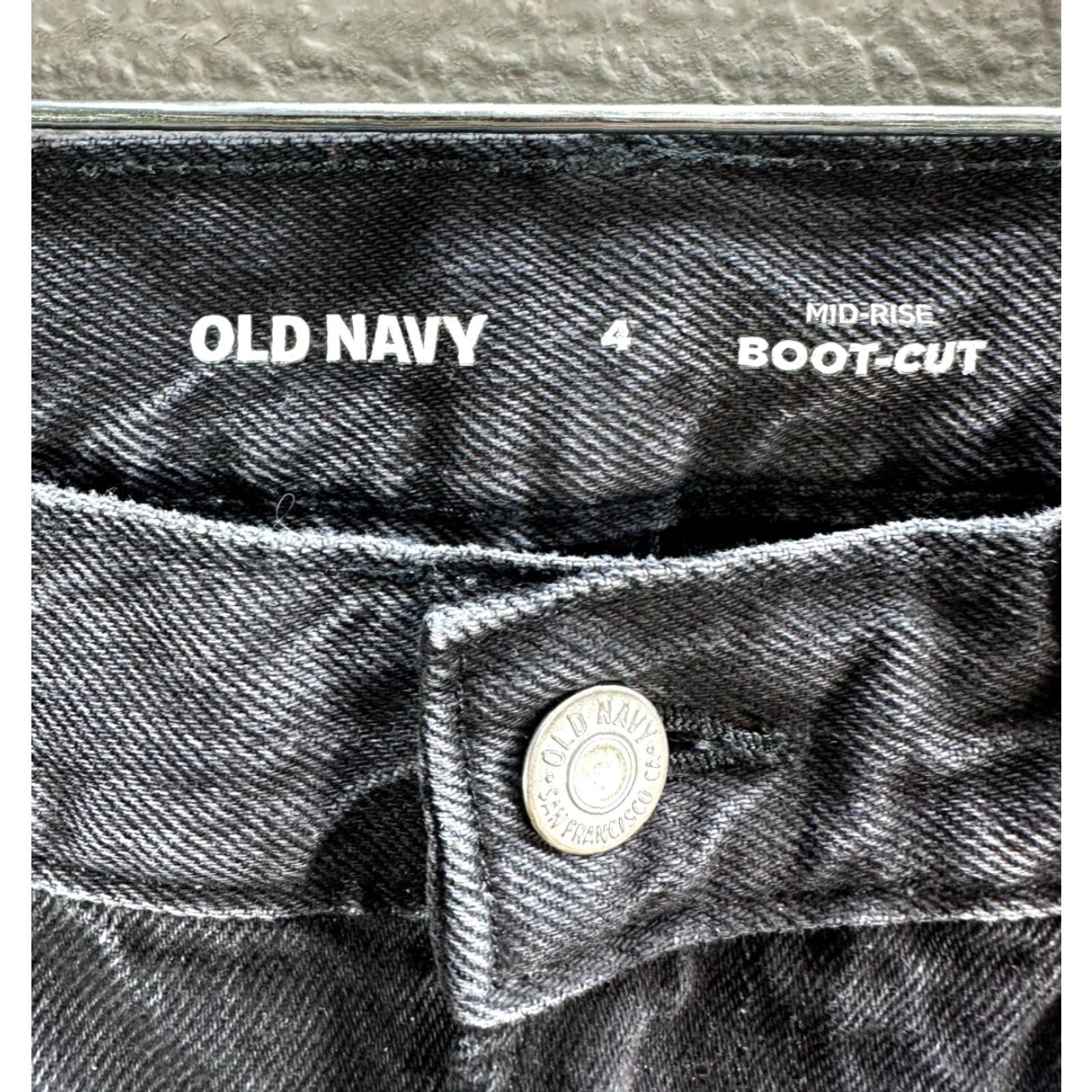 Old Navy VINTAGE Old Navy Jeans Bootcut Women 4 Black Distressed Frayed Cotton NWT Size 27" / US 4 / IT 40 - 3 Thumbnail