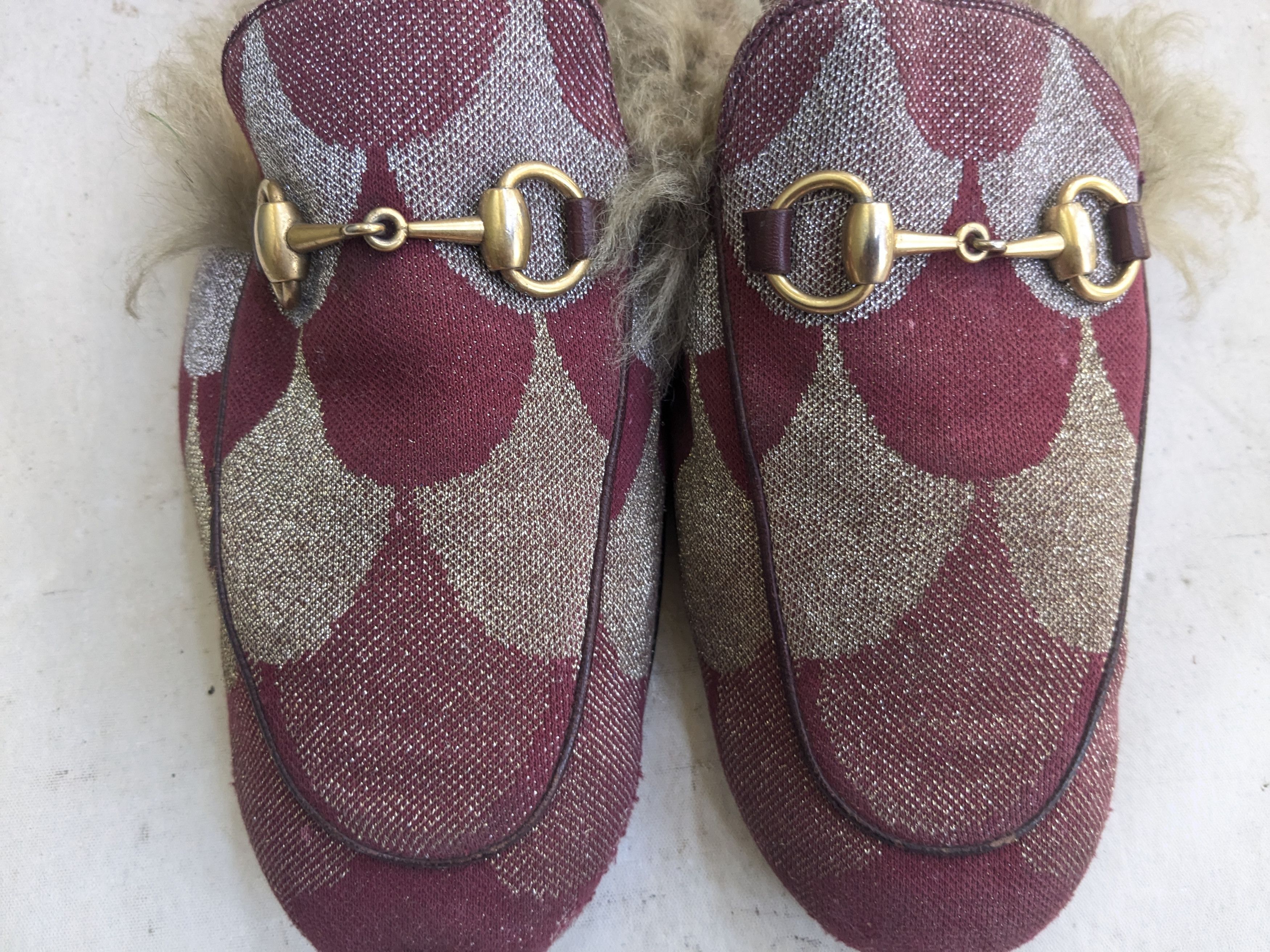 Gucci Gucci Princetown Horsebit Loafers Burgundy Argyle 9 Size US 9 / EU 42 - 3 Thumbnail