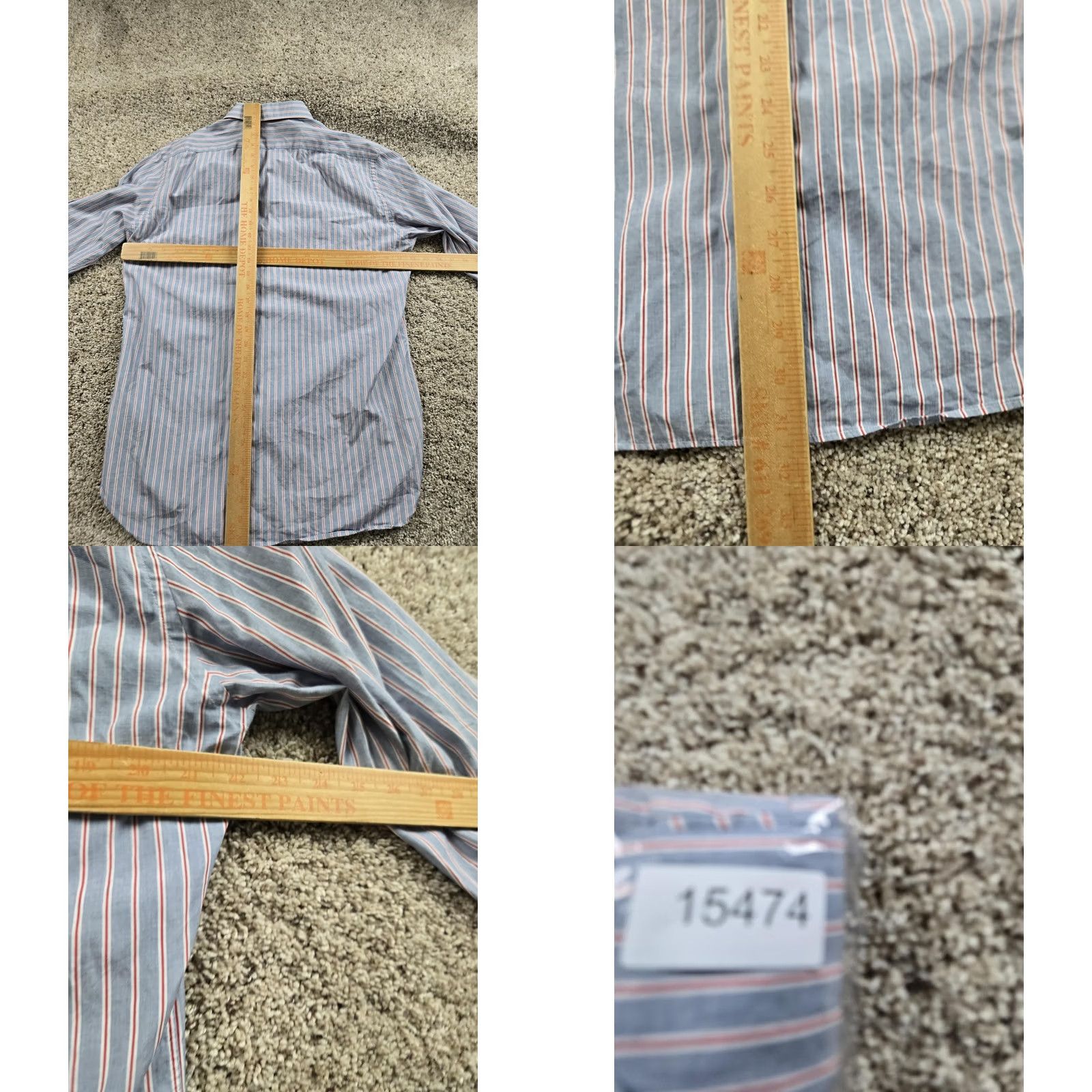J.Crew J.Crew Ludlow Dress Shirt Mens Large Blue Striped Super 120s Long Sleeve Slim Regular Button-Up Shirt Size 42R - 8 Thumbnail