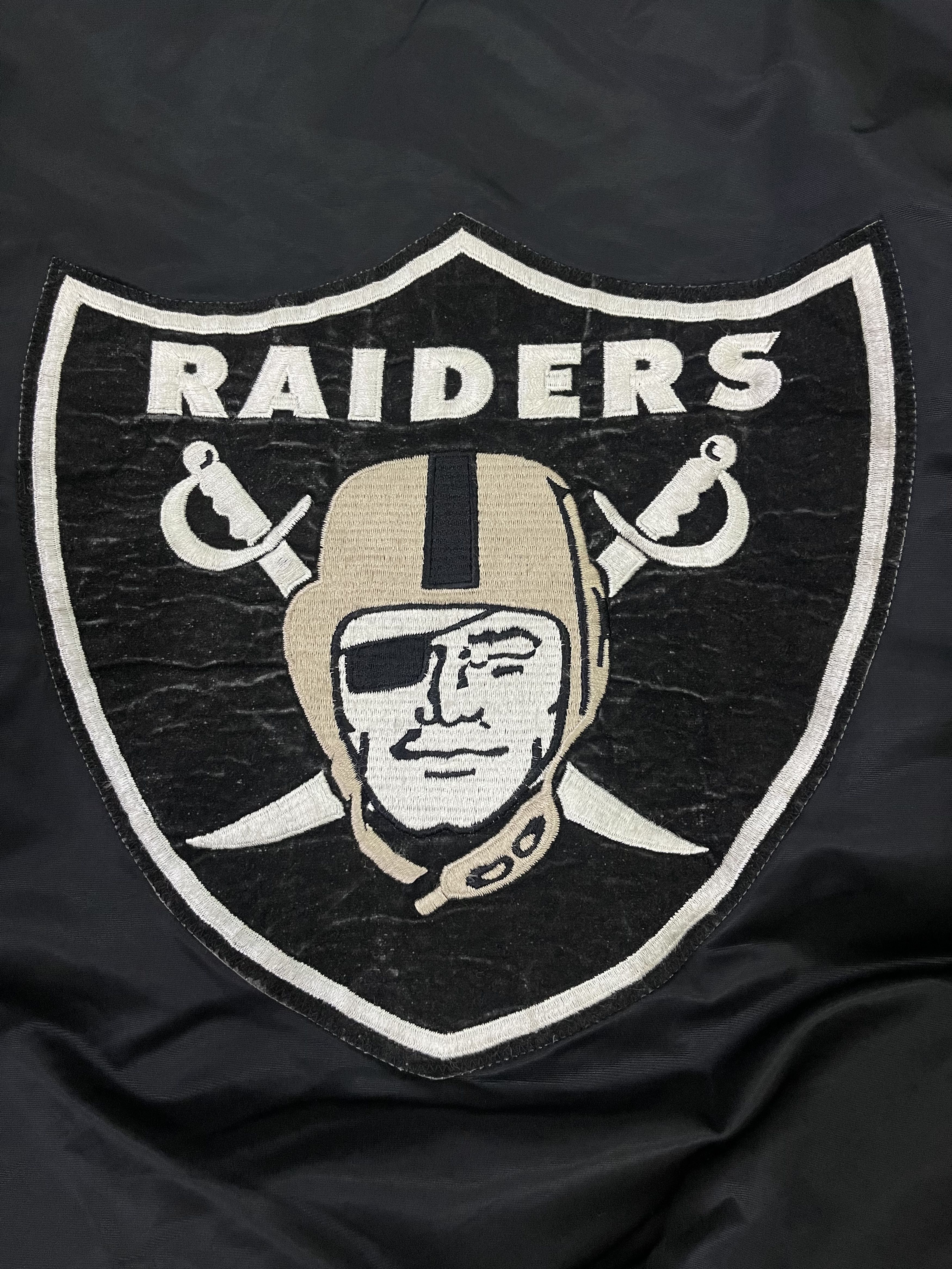 NFL × Vintage Vtg 90s Rare Oakland Raiders Satin Jacket Size US L / EU 52-54 / 3 - 8 Thumbnail