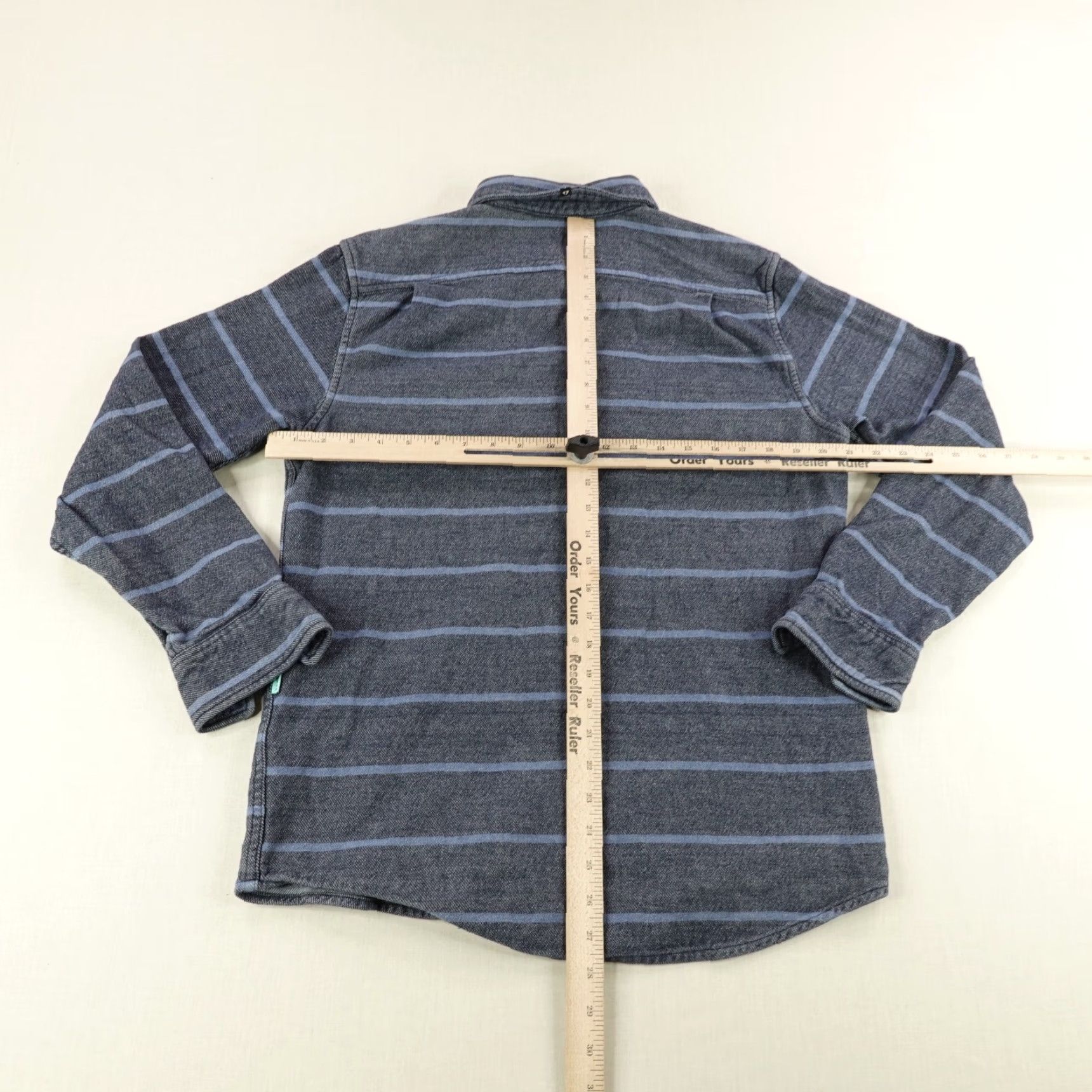 Vissla VISSLA Mens Shirt Casual Long Sleeve Flannel Button-Up Cotton Blue Stripes 90s Outdoor Surfing Surf Wear M Size US M / EU 48-50 / 2 - 6 Thumbnail