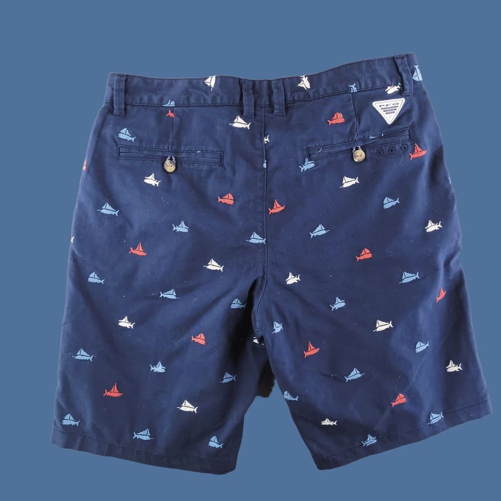Vintage Columbia Shorts Mens 32 PFG Fishing Blue Chino Khaki Sailfish Cotton Fish Print Blue 32 Men Fish Chino Shorts Size US 32 / EU 48 - 1 Thumbnail