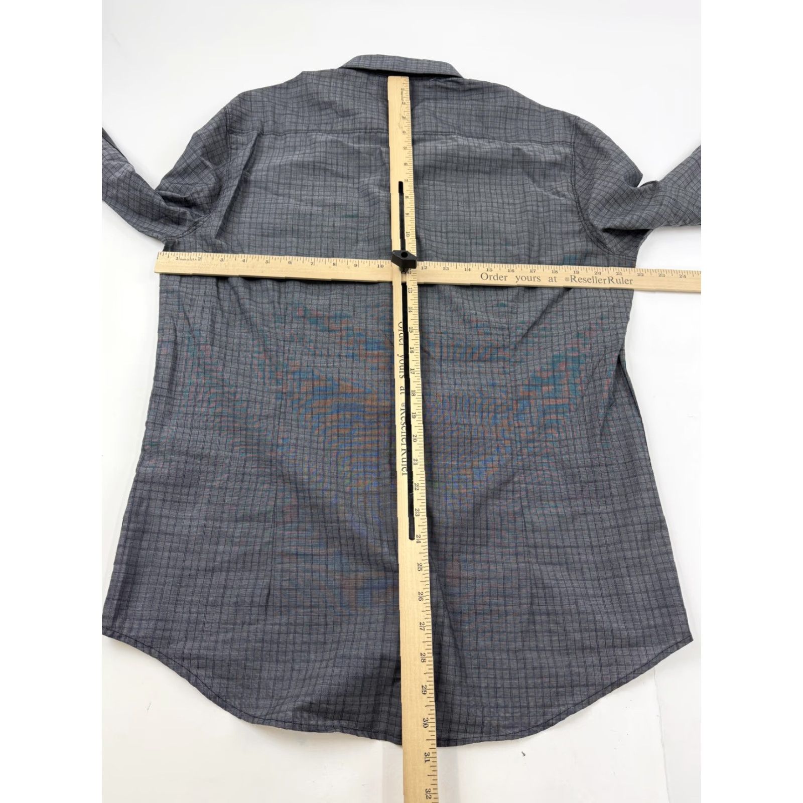 Vintage 7 Diamonds Shirt Mens Large Gray Check Long Sleeve Button Front Elbow Patch Size US L / EU 52-54 / 3 - 7 Thumbnail