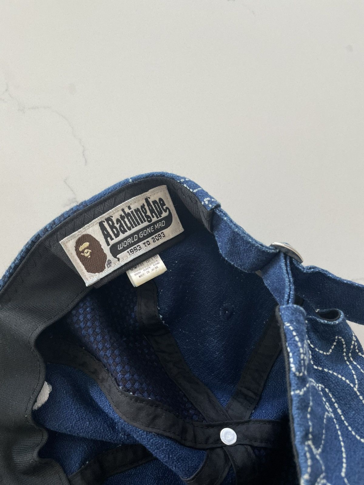 Bape Bape Ape A Bathing Ape Indigo Japan Sashiko Cap Hat Size ONE SIZE - 6 Thumbnail