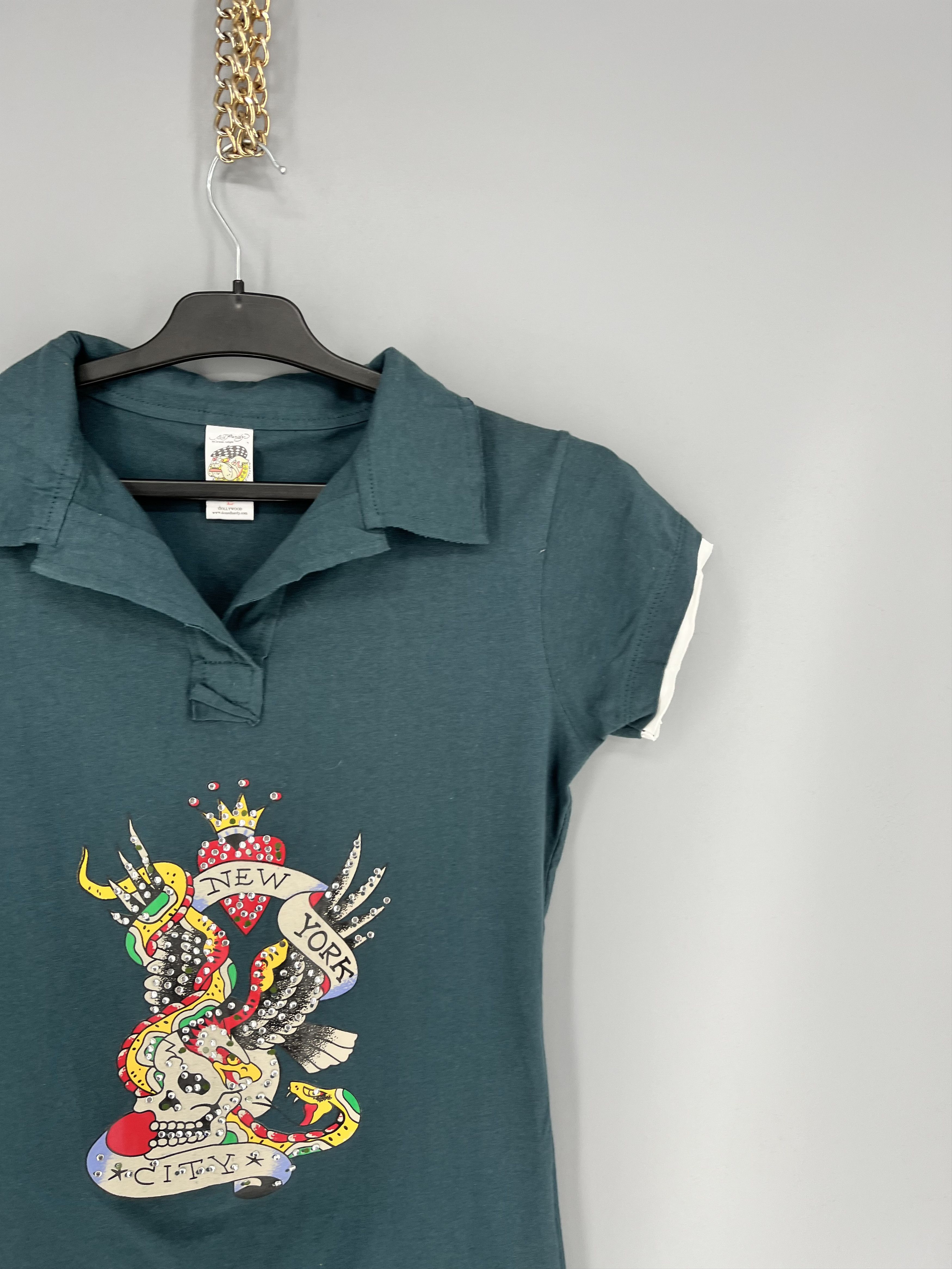 Christian Audigier Vintage Ed Hardy By Christian Audigier Polo Tee Size L / US 10 / IT 46 - 5 Thumbnail