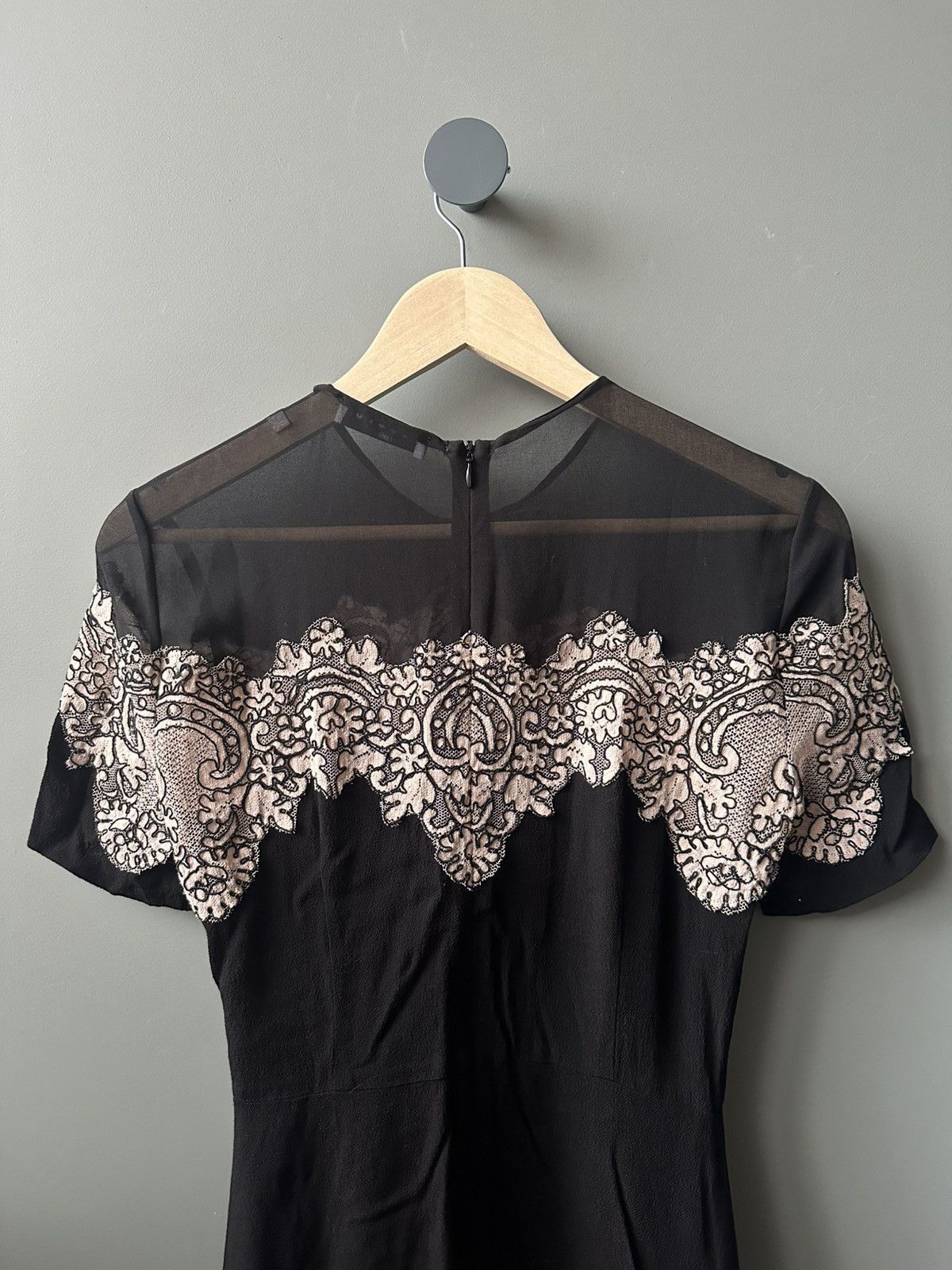 Sandro Sandro Paris Black Sheer Lace Panel Cocktail Dress Size 1 Size S / US 4 / IT 40 - 4 Thumbnail
