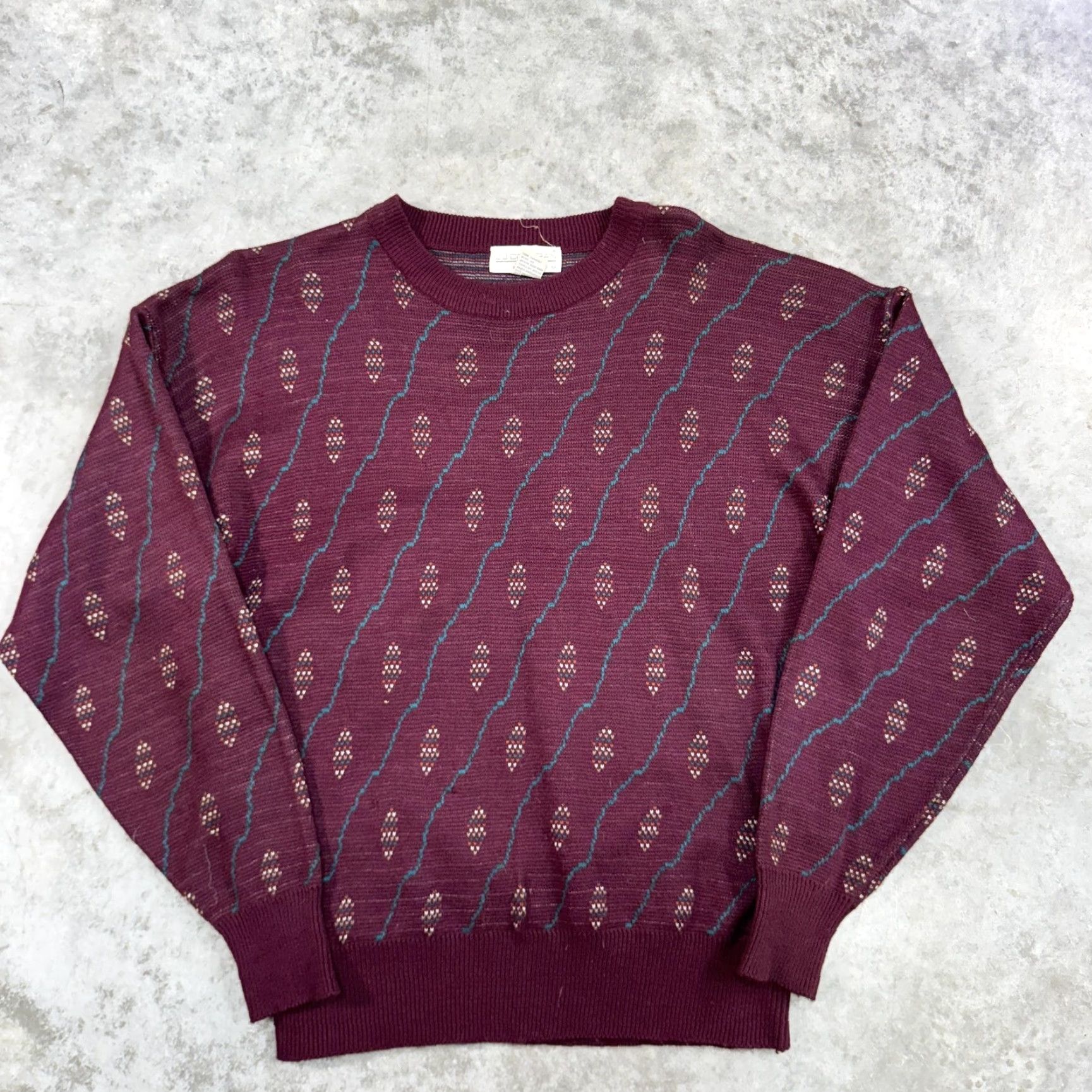 Vintage Vintage J.J. Cochran Sweater Mens Medium Pattern Knit Pullover 80s Hong Kong Size US M / EU 48-50 / 2 - 2 Thumbnail