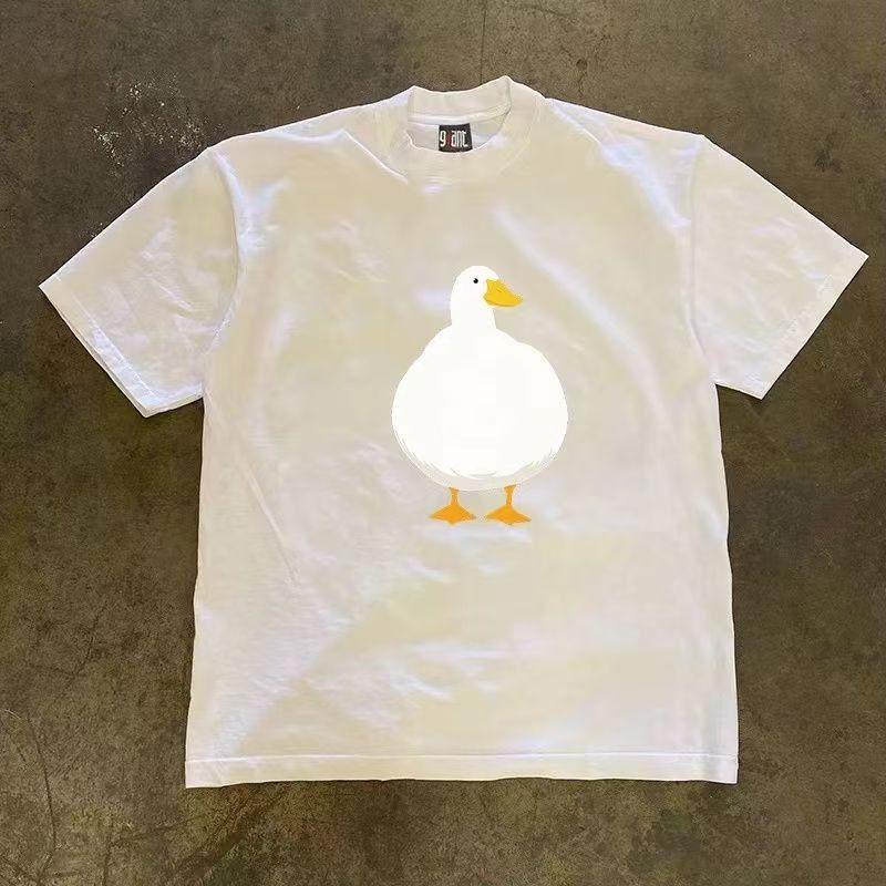 Japanese Brand White casual retro duck print cotton t-shirt Size US M / EU 48-50 / 2 - 1 Thumbnail