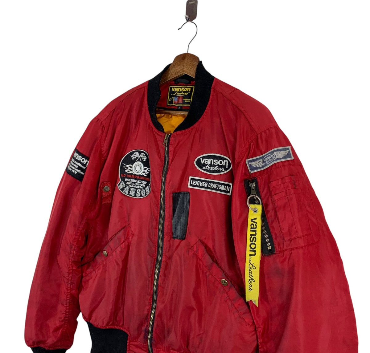 Vanson Leathers VINTAGE VANSON LEATHER BOMBER BIKERS JACKET Size US M / EU 48-50 / 2 - 3 Thumbnail